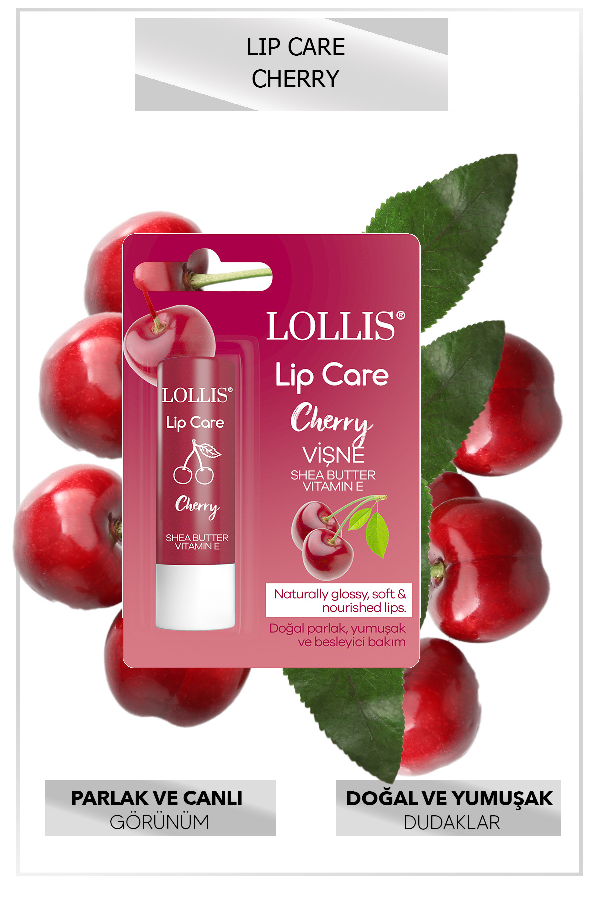 Lip Care Dudak Bakım Kremi Nemlendirici Shea Butter ve E Vitaminli Vişneli — زرشکی LİPCERRY — تصویر 5 از 6