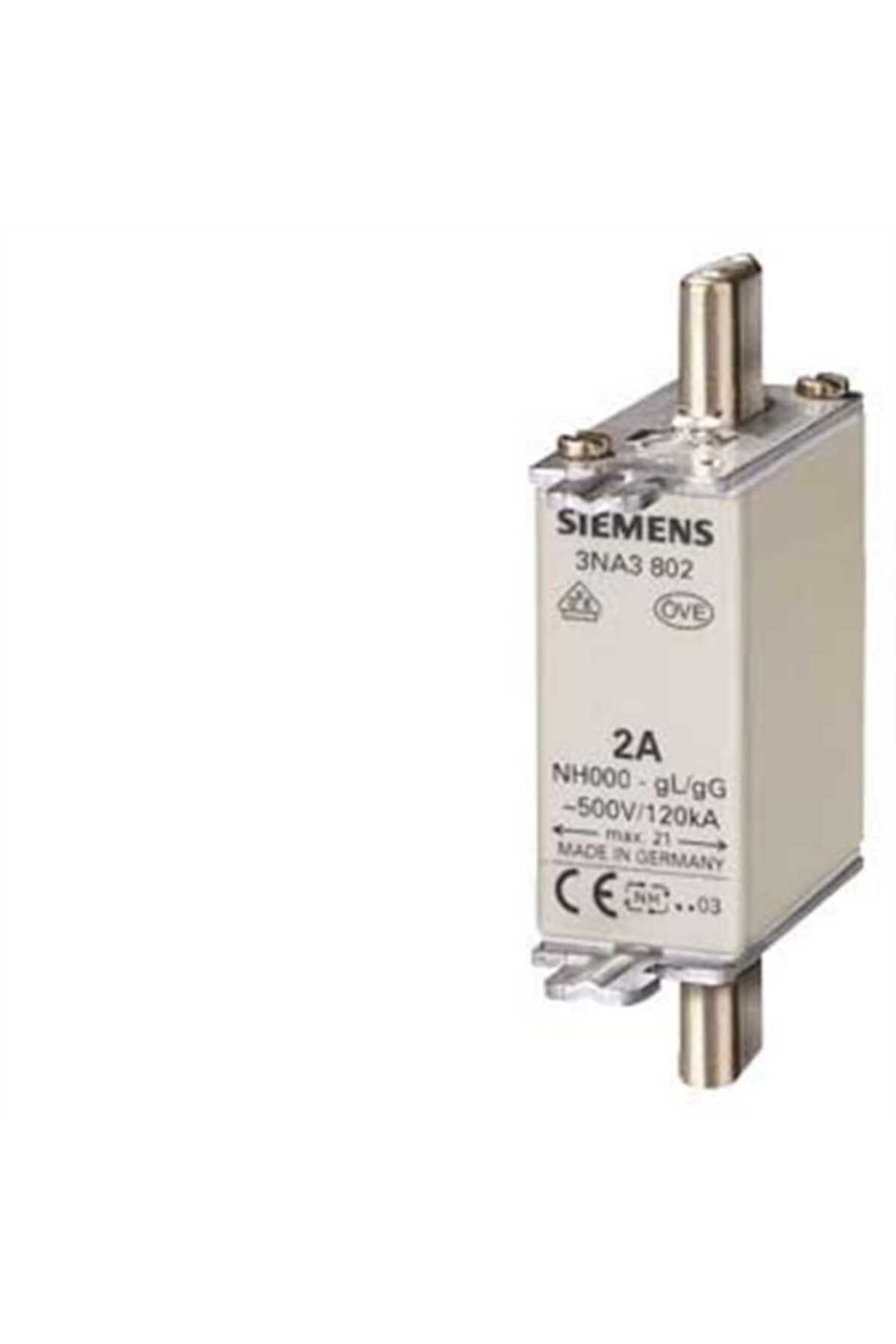 Siemens 3na3820 Steatit Seramik Gövdeli Nh Bıçaklı Sigorta Buşonu 50a Boy 000 Genişlik 21mm