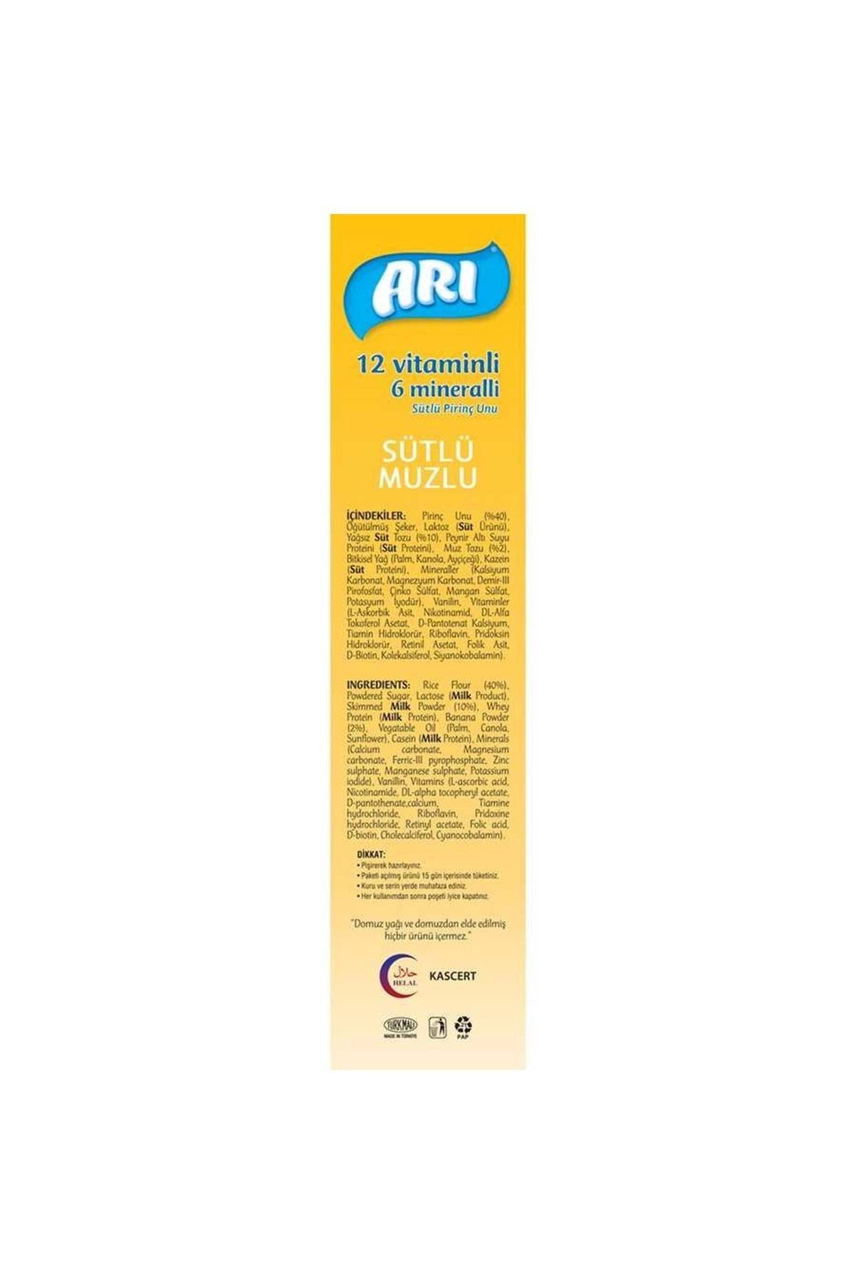 Arı Mama Pirinç Unu 200 Gr Sütlü-Muzlu 12 Vitminli 6 Minarelli 4 Lü Set fotoğrafı 4 (önizleme)