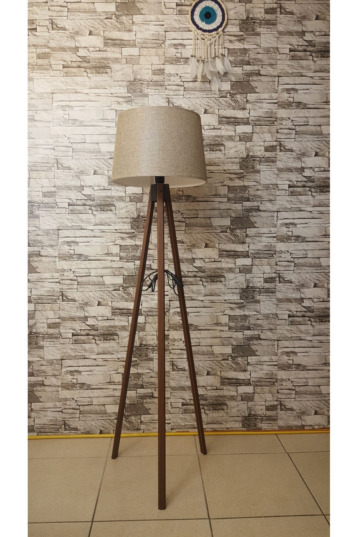 MODA35 Bej Kahve Lambader 3 Ayaklı AL803