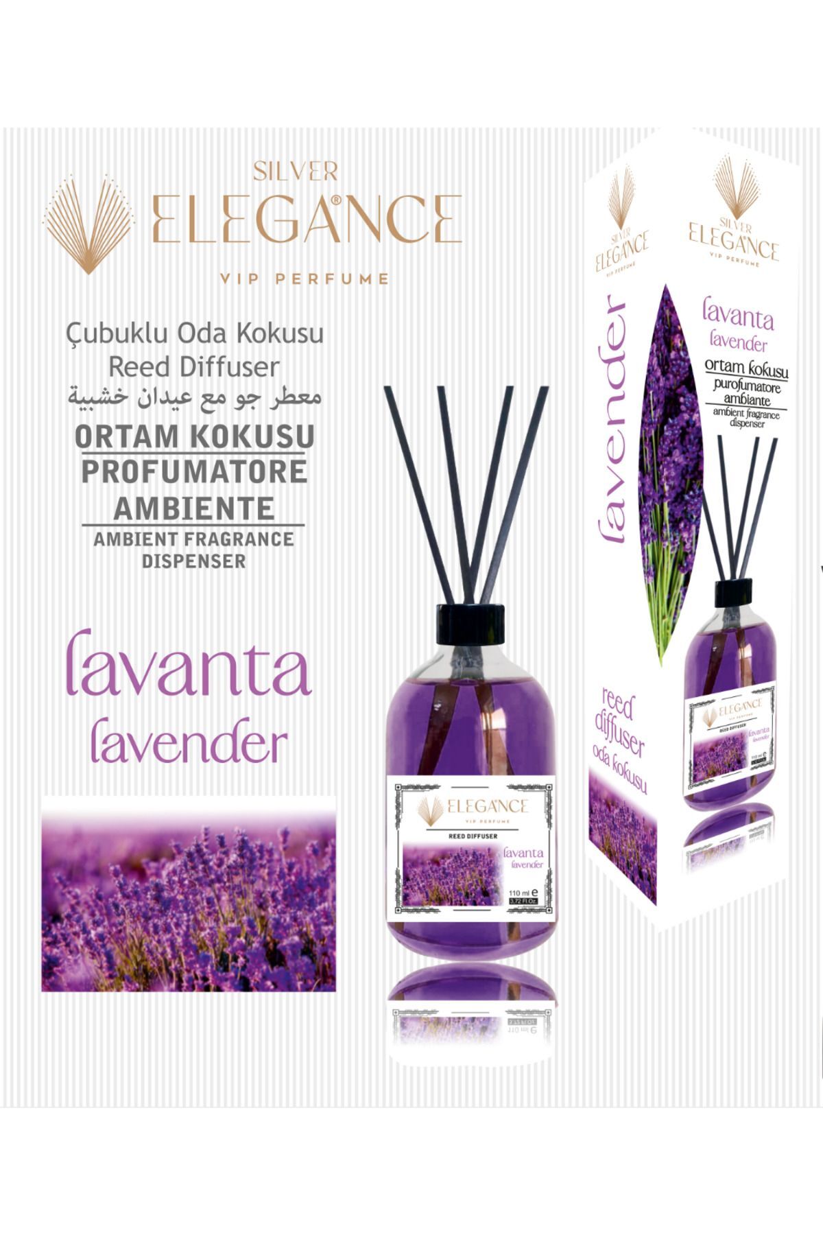 Lavanta.. Reed Diffuser Bambu Çubuklu Oda Kokusu (110 Ml)