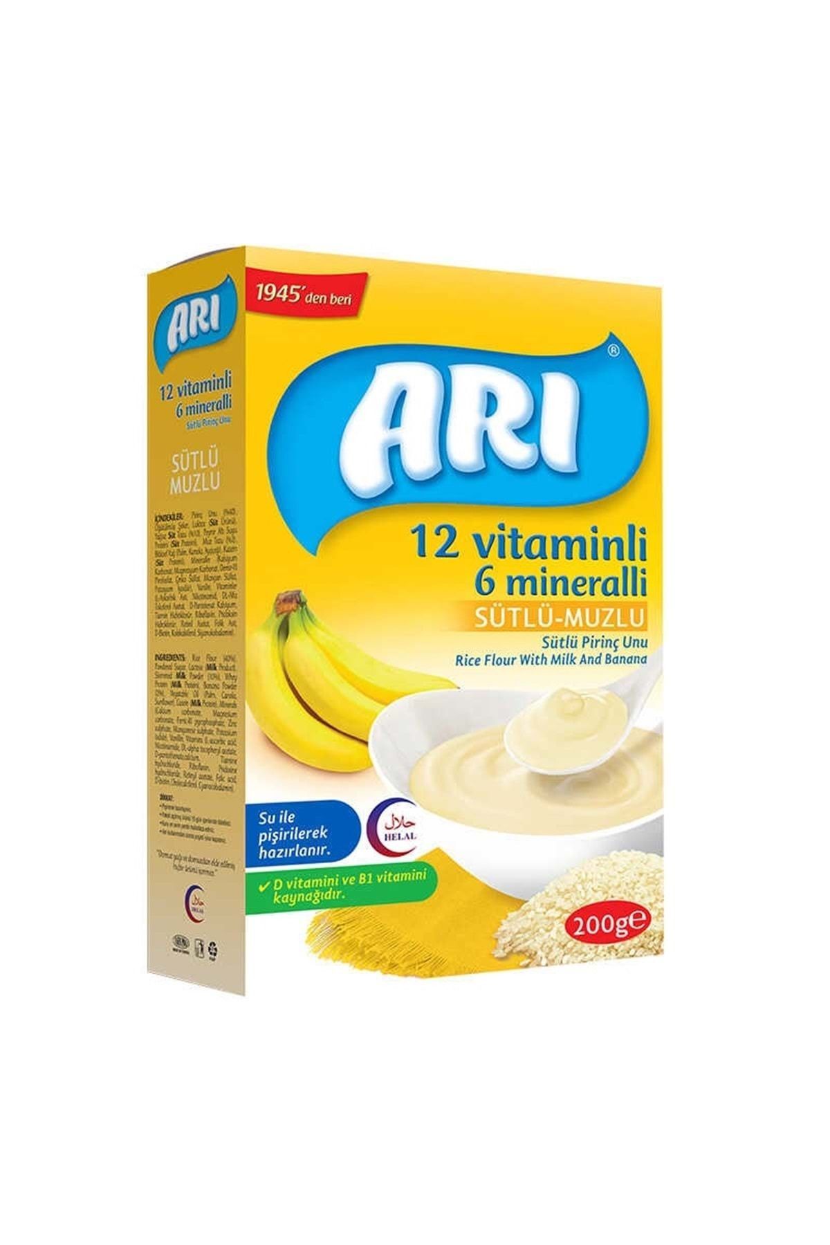 Arı Mama Pirinç Unu 200 Gr Sütlü-Muzlu 12 Vitminli 6 Minarelli 4 Lü Set fotoğrafı 2 (önizleme)