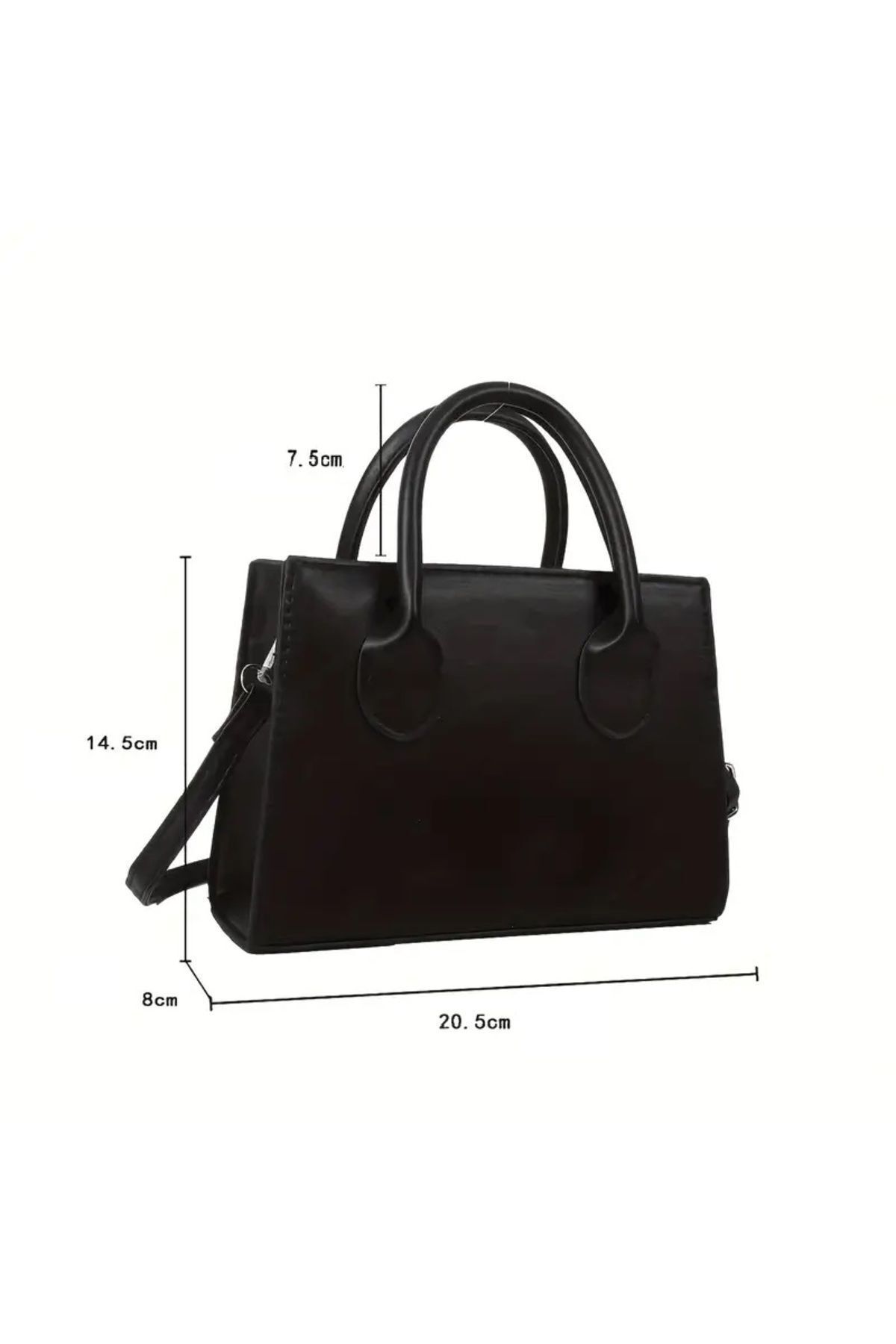 Kadın Siyah Trend Kare Çanta,Basit Mini Crossbody Çanta,Minimalist Saplı Omuz Çantası Çanta El Çanta