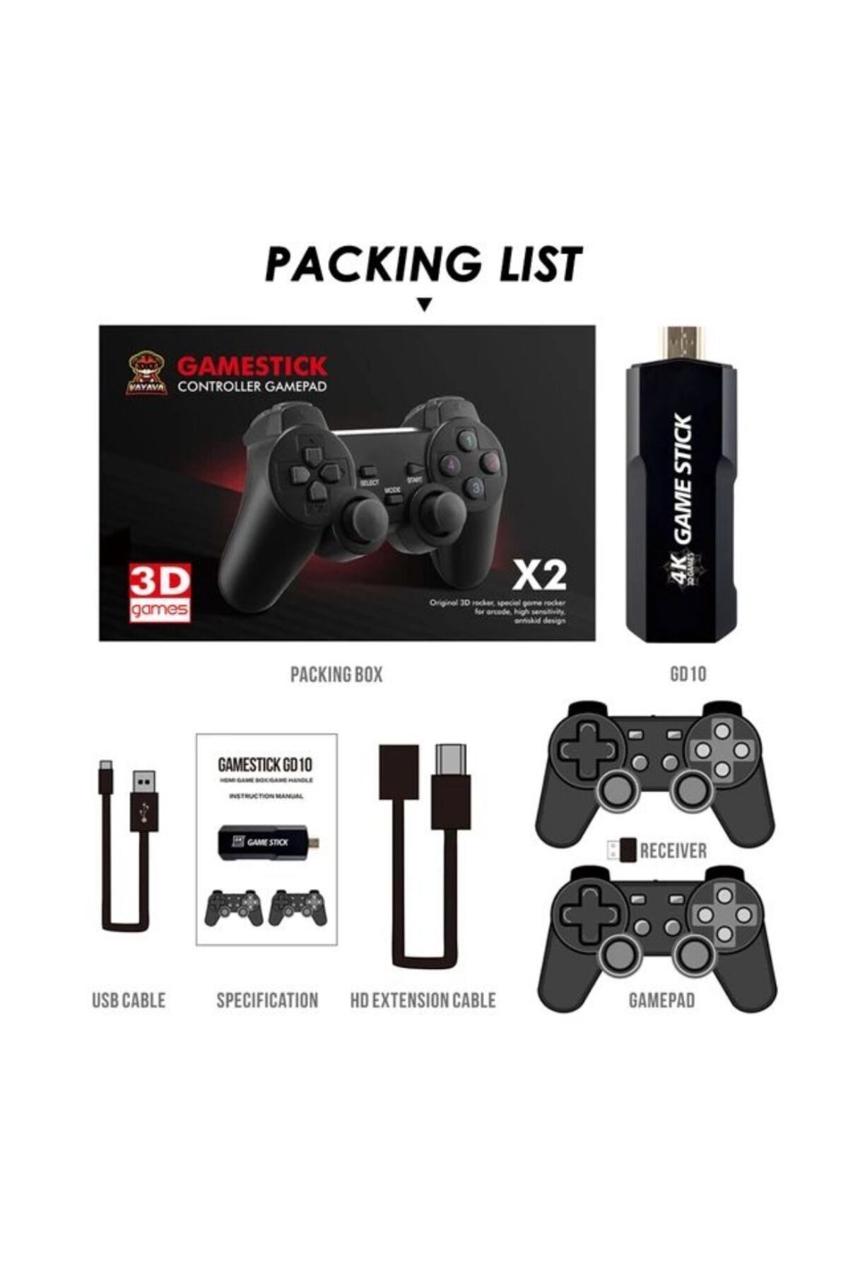 Oyun Konsolu 10000 Oyunlu Game Stick Lite 4k 64 Gb Oyun Kolu 7