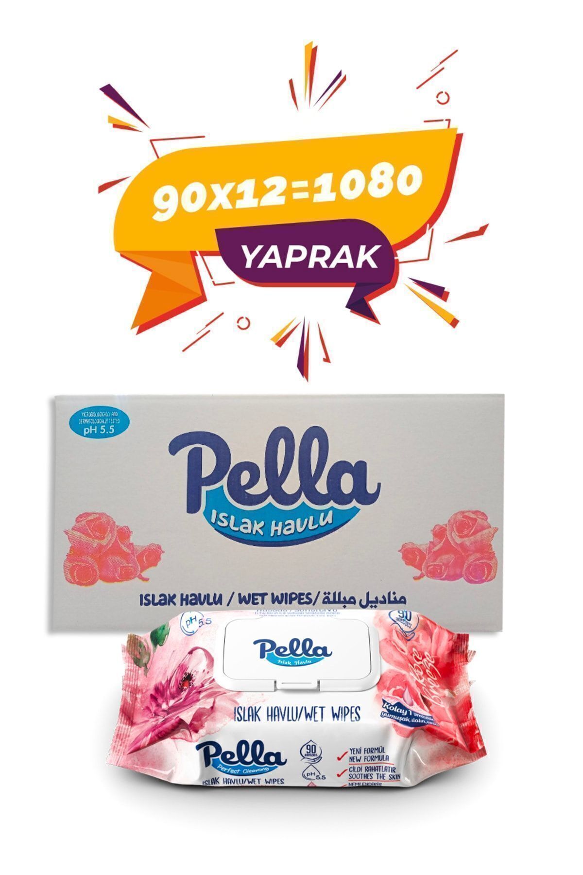 Pella Gül Islak Havlu 90lı - 12 X 90lı - 1080 Adet fotoğrafı 3 (önizleme)