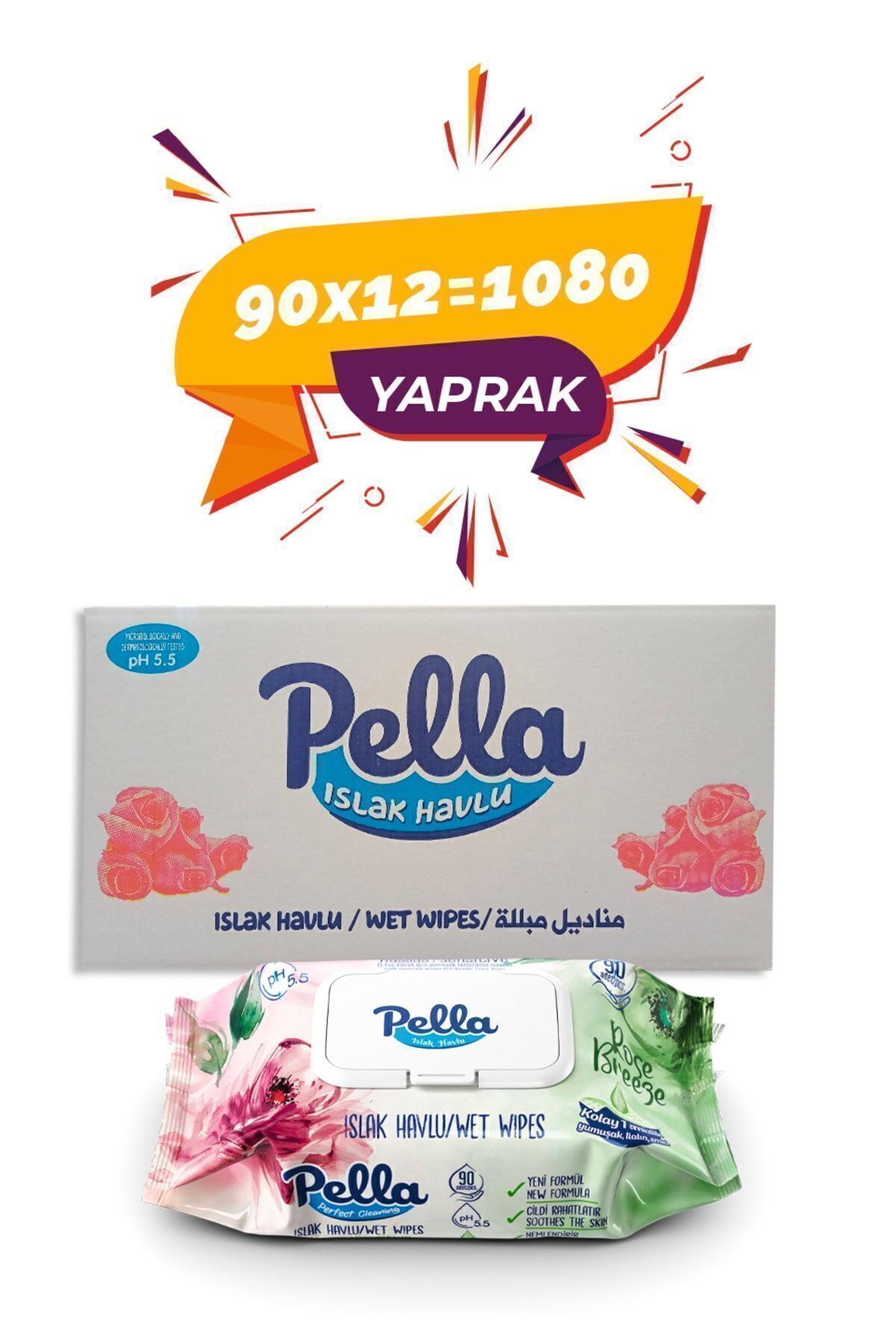 Pella Gül Islak Havlu 90lı - 12 X 90lı - 1080 Adet fotoğrafı 2 (önizleme)