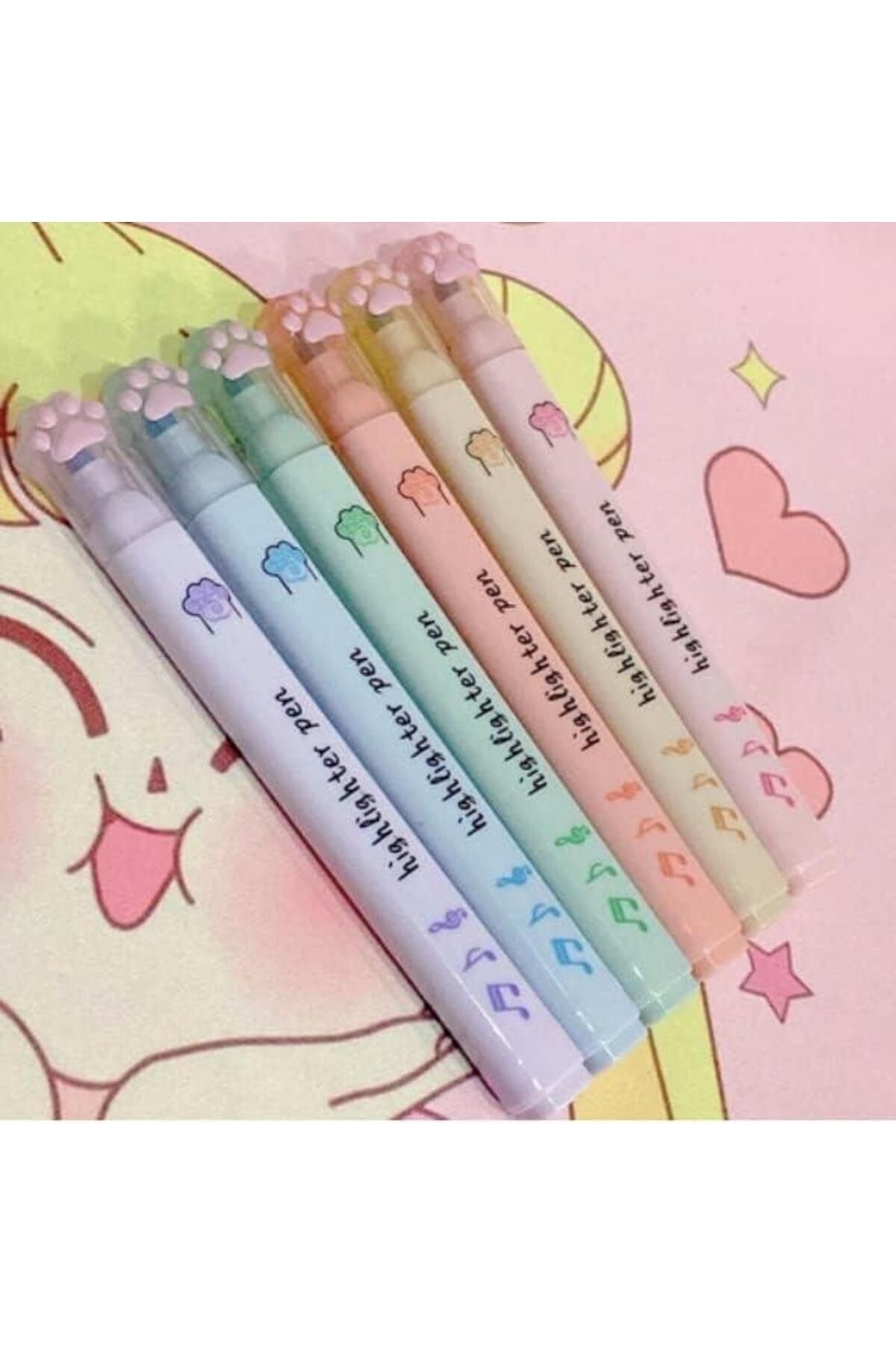Need-Cat Paw Patterned Highlighter Set of 6 4