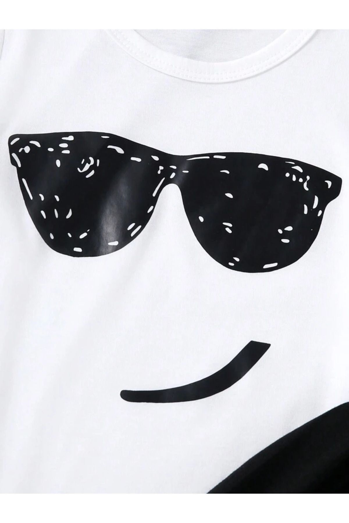 THEKONT-Smıle Printed Tshirt and Shorts Top and Bottom Set 3