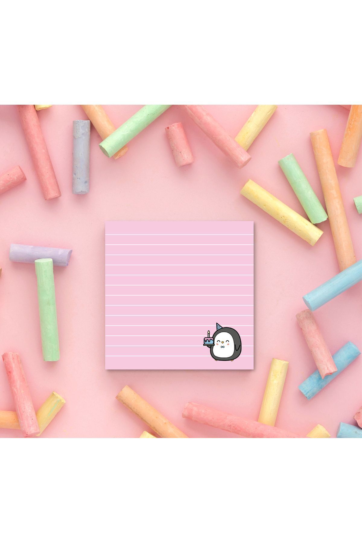 Pine Note-Set of 4 Striped Penguin Patterned Kawaii Memopad, Notepad, Memo Pad, Notebook, Planner 5