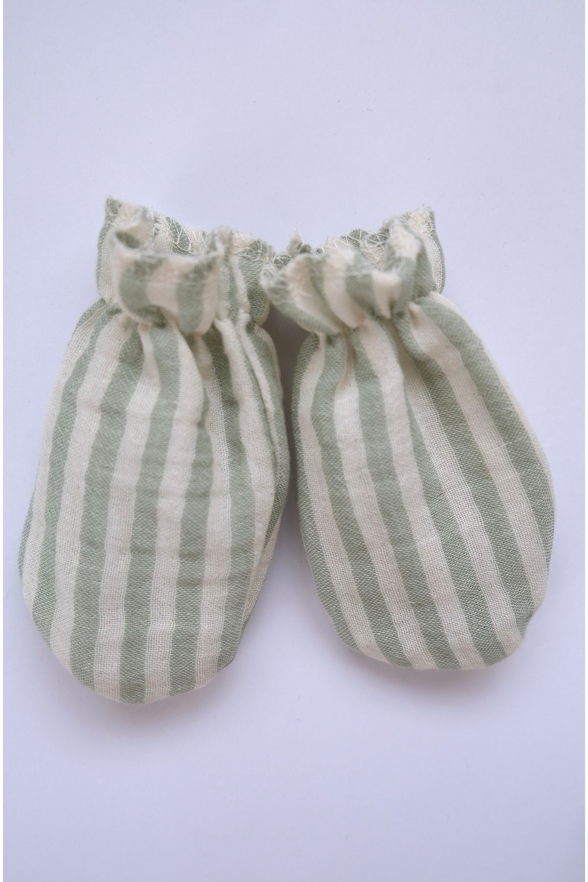 runbaby Pamuklu Çift Kat Müslin Kumaş 3 Çift Bebek Eldiven fotoğrafı 2 (önizleme)