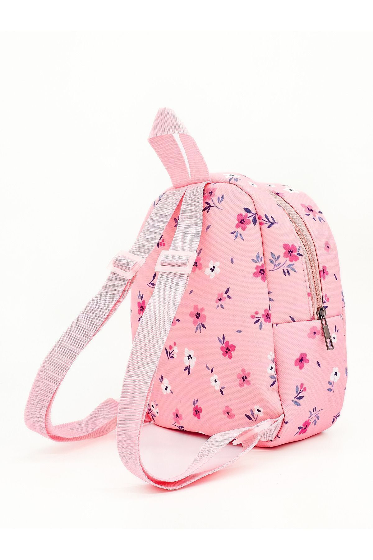 Tosbiş  [ Istediğiniz Ismi Yazıyoruz ] Pembe Çiçekler 0-8 Yaş Çocuk Sırt Çantası, Anaokulu-kreş Çantası - Görsel 6