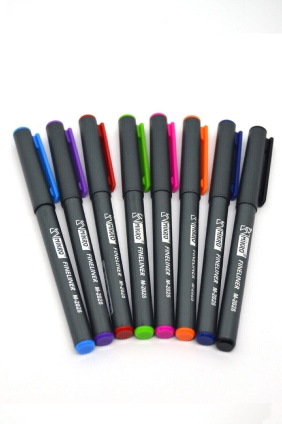 Mikro M 2028 Fineliner Kalem 8 Renk Ince Uçlu Keçeli Kalem