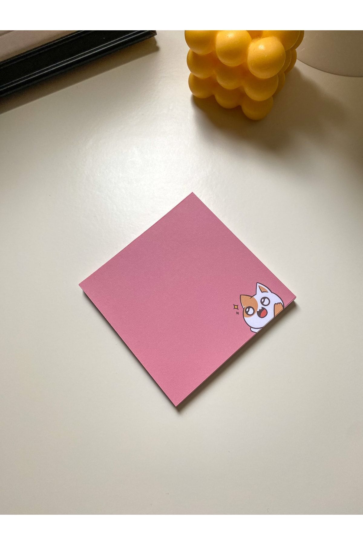Pine Note-Pink Cat Patterned Kawaii Memopad Memo Pad Notebook Notepad Planner 1