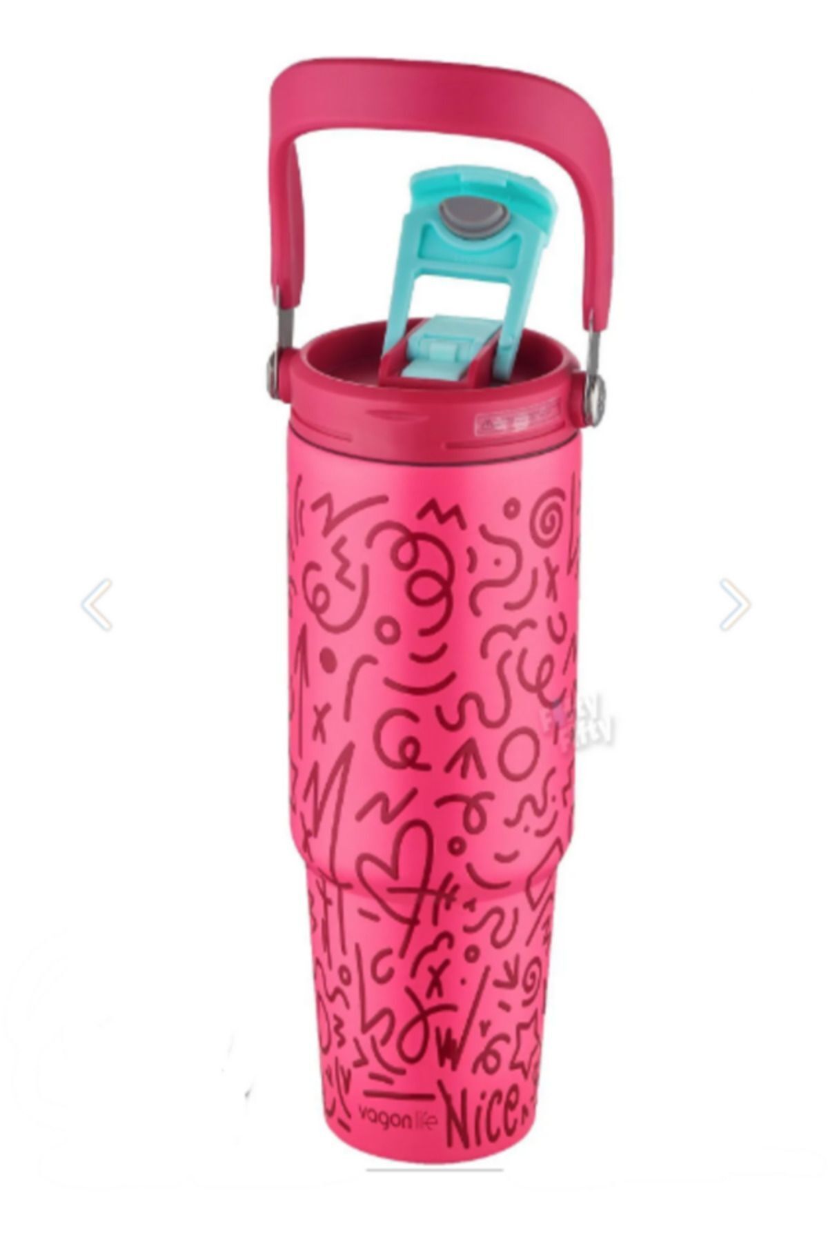 فلاسک صورتی 900 میل Pipetik Piper Free Double Cup Steel Thermos Vagonlife