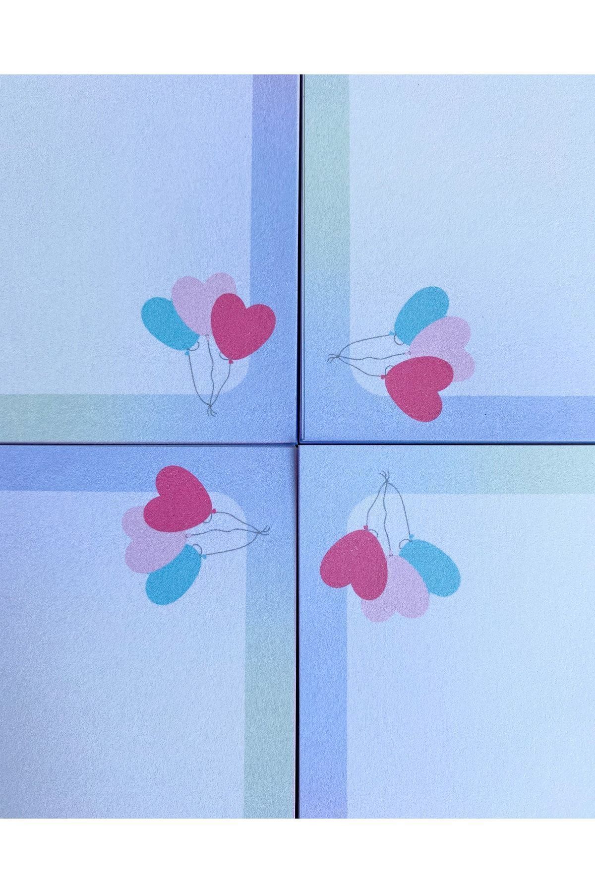 Pine Note-Hologram Heart Balloon Patterned Memopad Memo Pad Notebook Notepad Planner 5