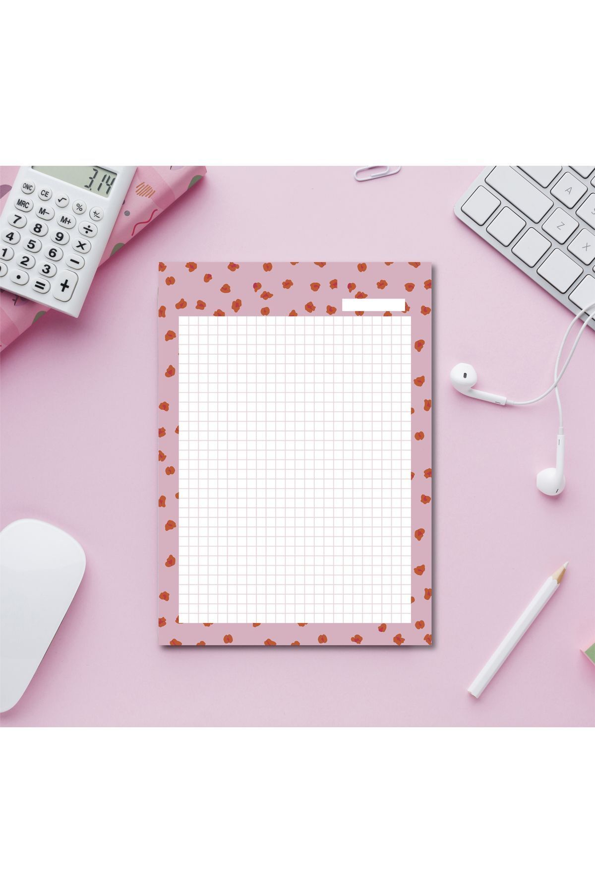 Pine Note-Checkered Pink Patterned Planner/To Do List/Notebook/Notepad/Memopad A5 3
