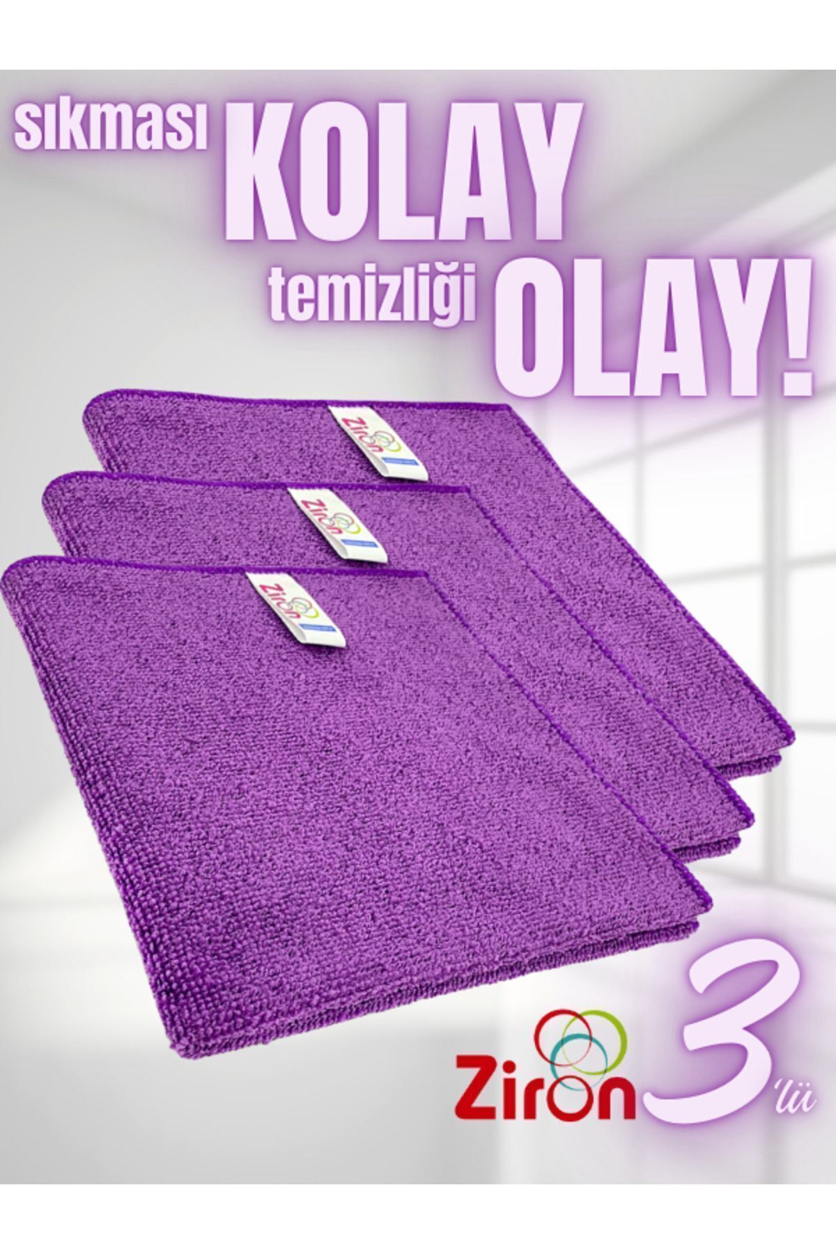 Mikrofiber Temizlik Bezi Mor Mutfak Banyo Çok Amaçlı Temizlik Bezi Mikrofiber Sıkması Kolay