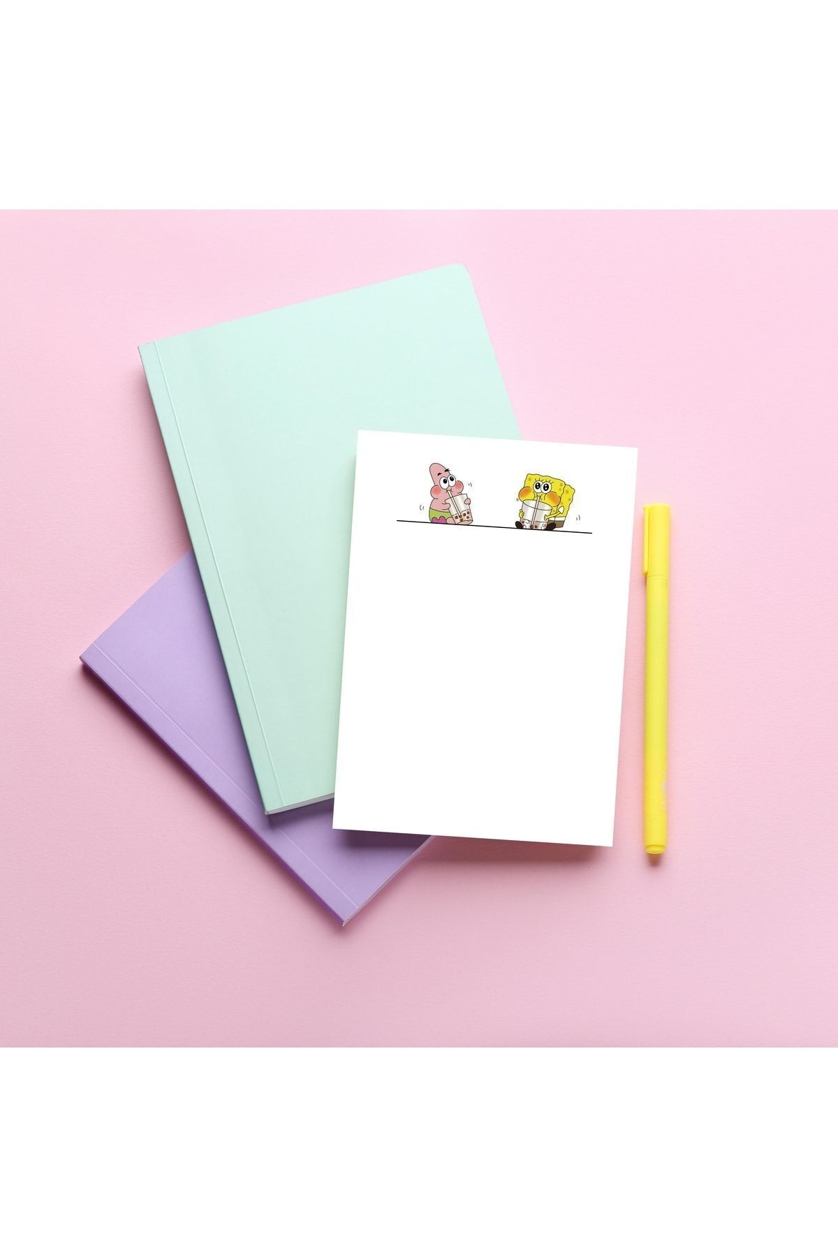 Pine Note-Sponge Bob And Patrick Patterned Planner/to Do List Notebook Memopad Notepad A6 2