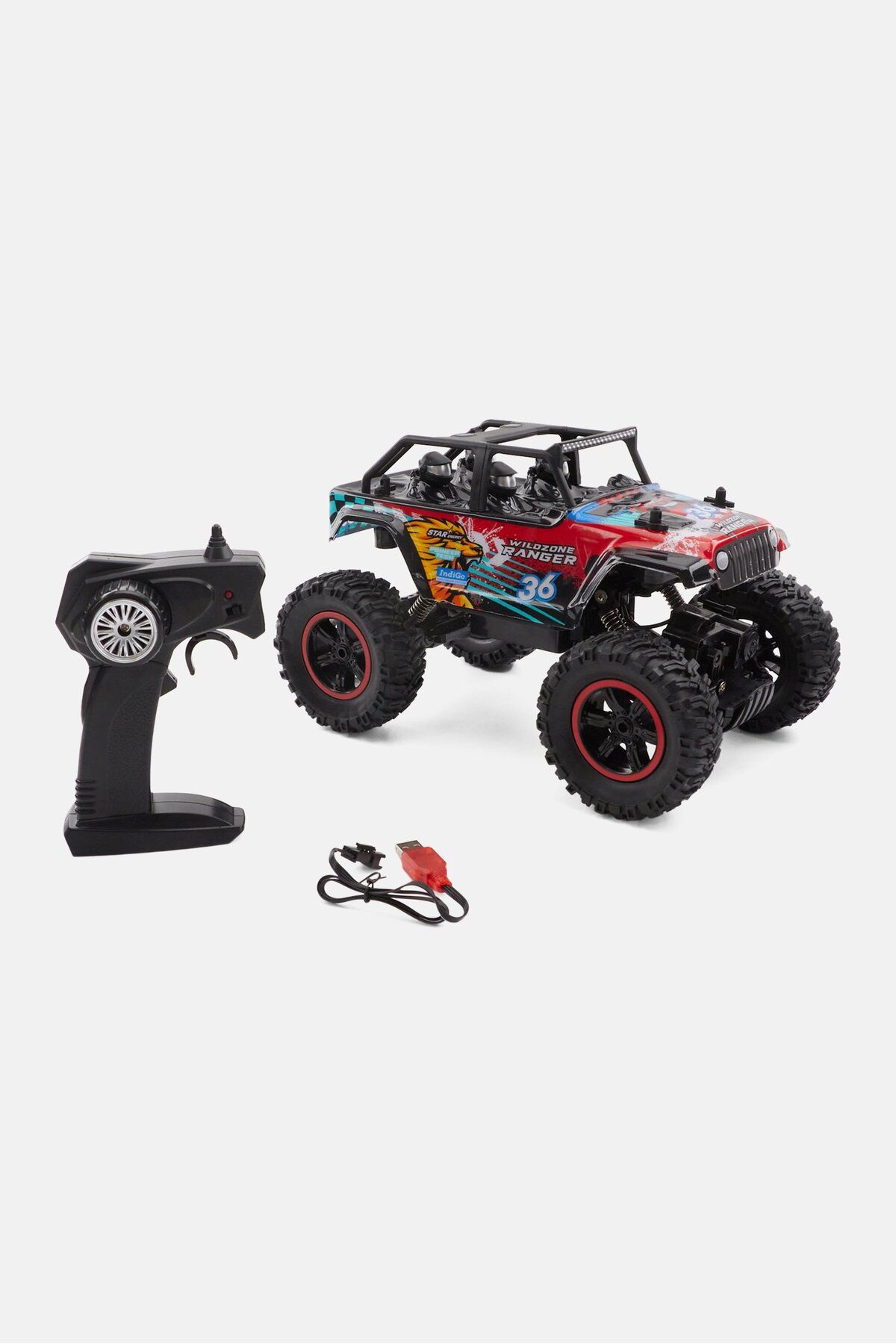 Anko-Remote Control  Wild zone Ranger 4 x 4 Car, Red/Black Combo 4