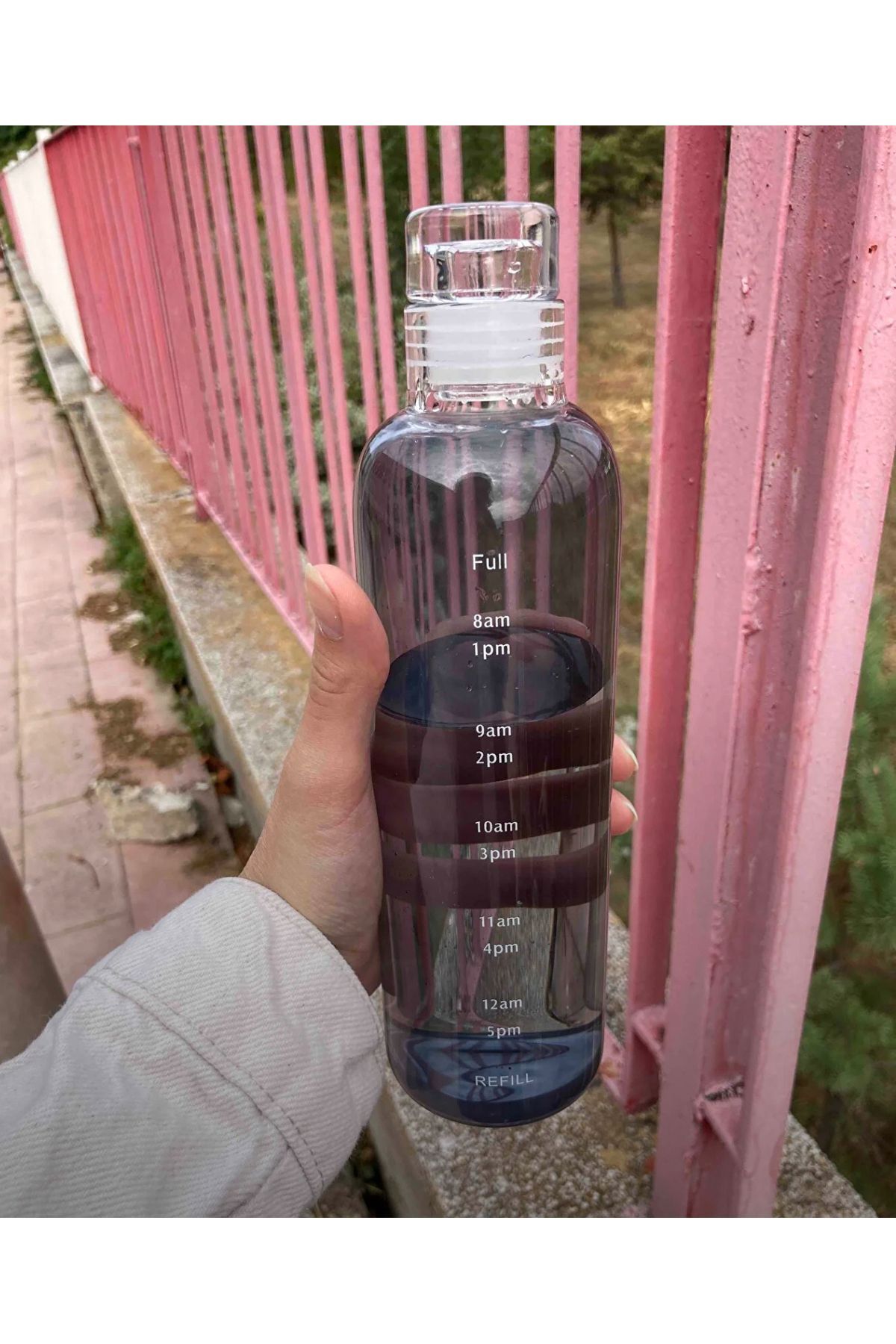 KÜÇÜK EW-Healthy Glass Water Bottle 500ml Motivational Leak Proof Water Bottle Borosilicate Glass 7