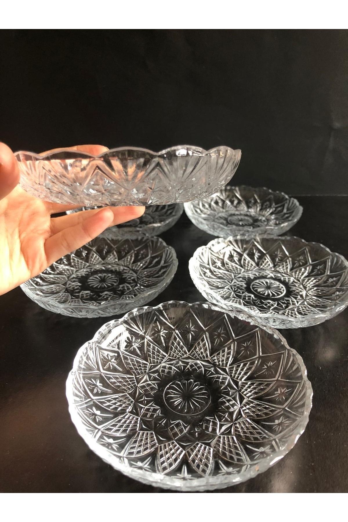 Glass Dessert Cookie Breakfast Dessert Cookie Plate Snack Bowl 6 Pieces 12cm 6 Pieces