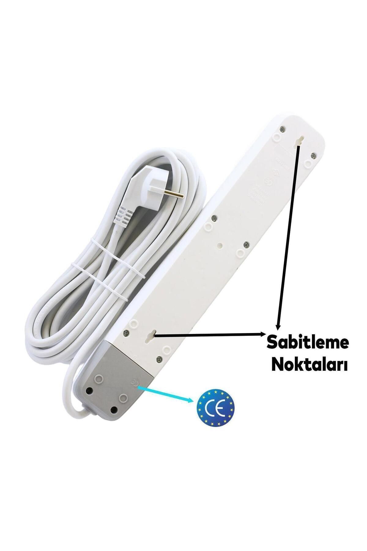Badem10-6-piece Group Socket - 2 Meter Grounded Plug Coupler Socket, Switch-free and Multiple Extension Cable 4