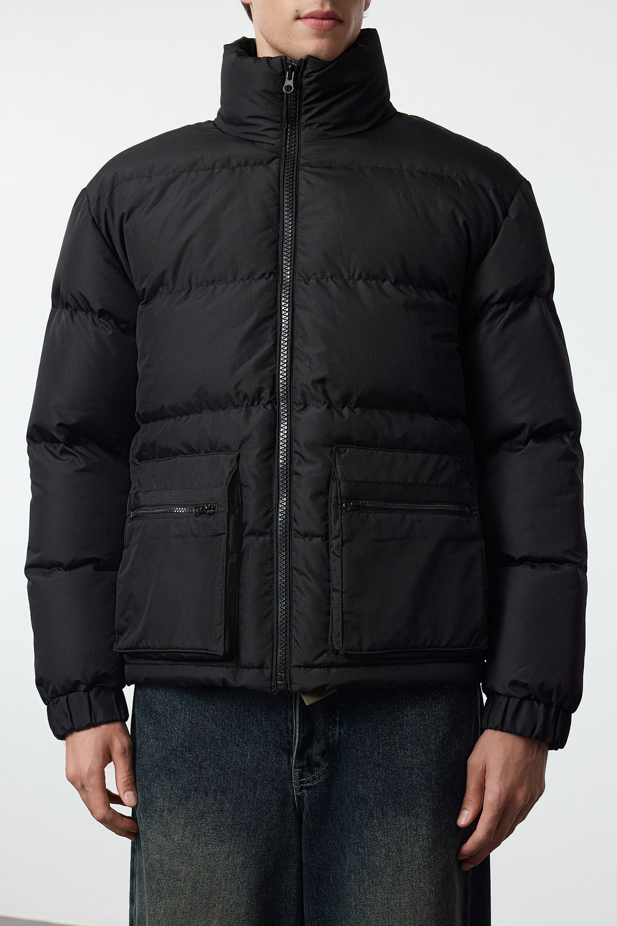 Trendyol Collection-Black Tech Fabric Regular Fit Inflatable Winter Coat - Tmnaw25Mo00022 5