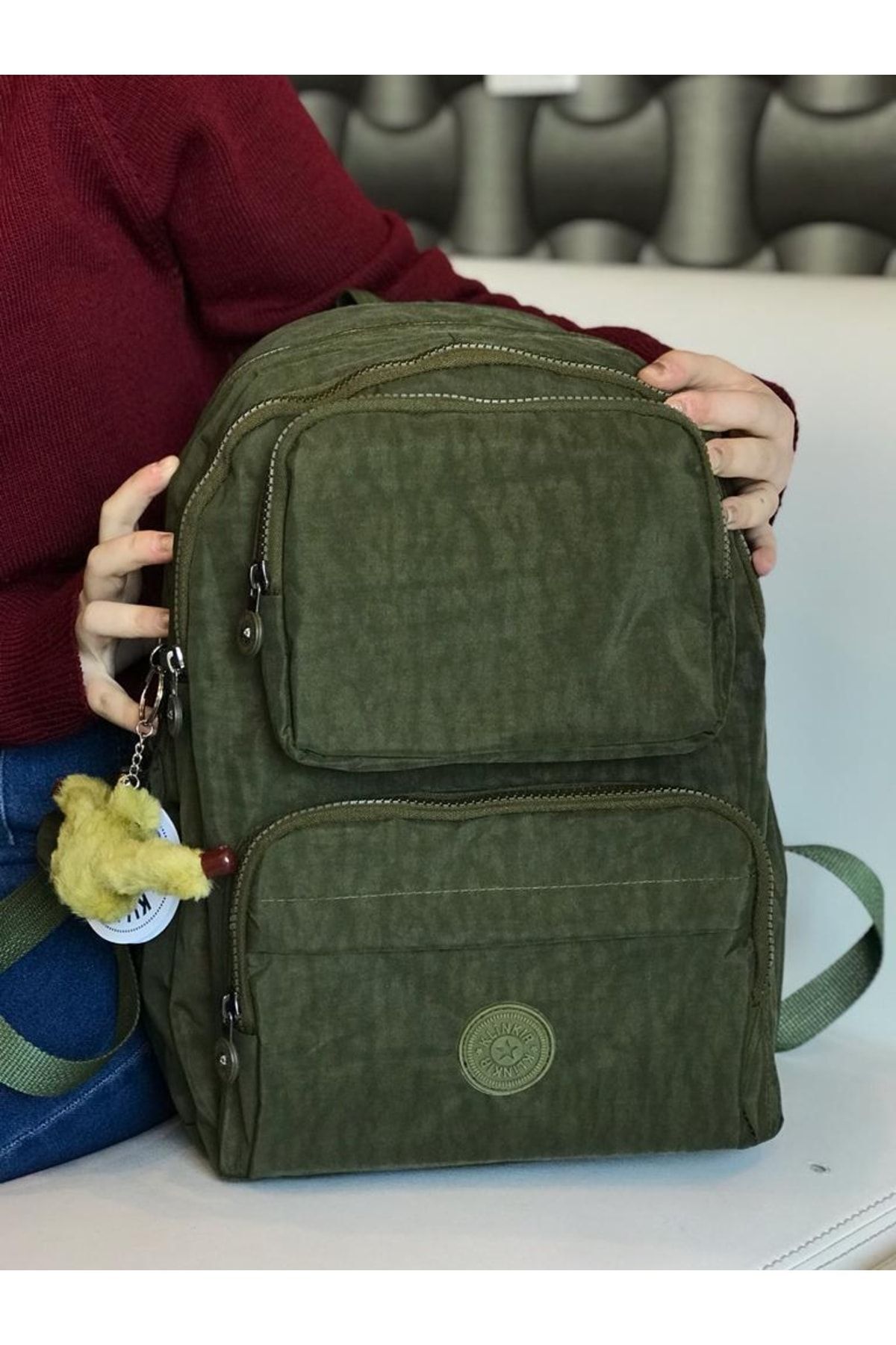 Klinkır-Multi-compartment, large-volume, rainwater-repellent fabric backpack suitable for school 3