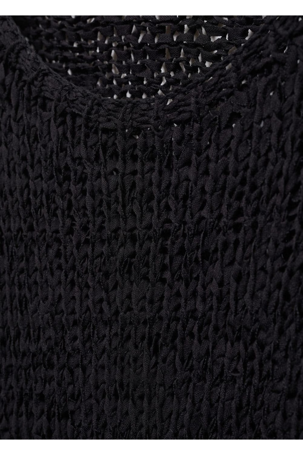 بافت و پلیور زنانه مشکی منگوMANGO | 67045741 اورجینال - تصویر 5