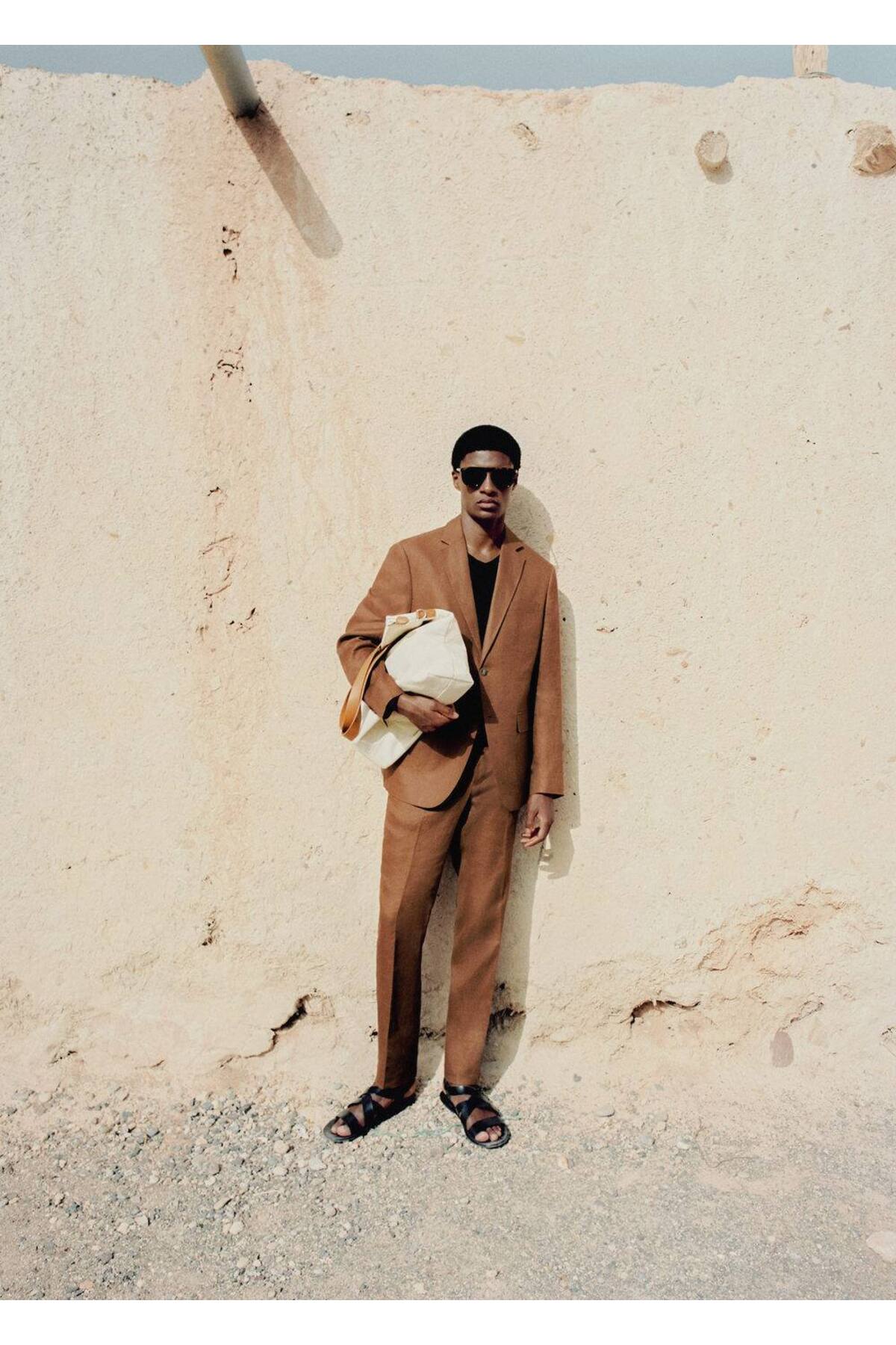 ژاکت مردانه قهوه ای منگو | 47005607 اورجینال - تصویر 8