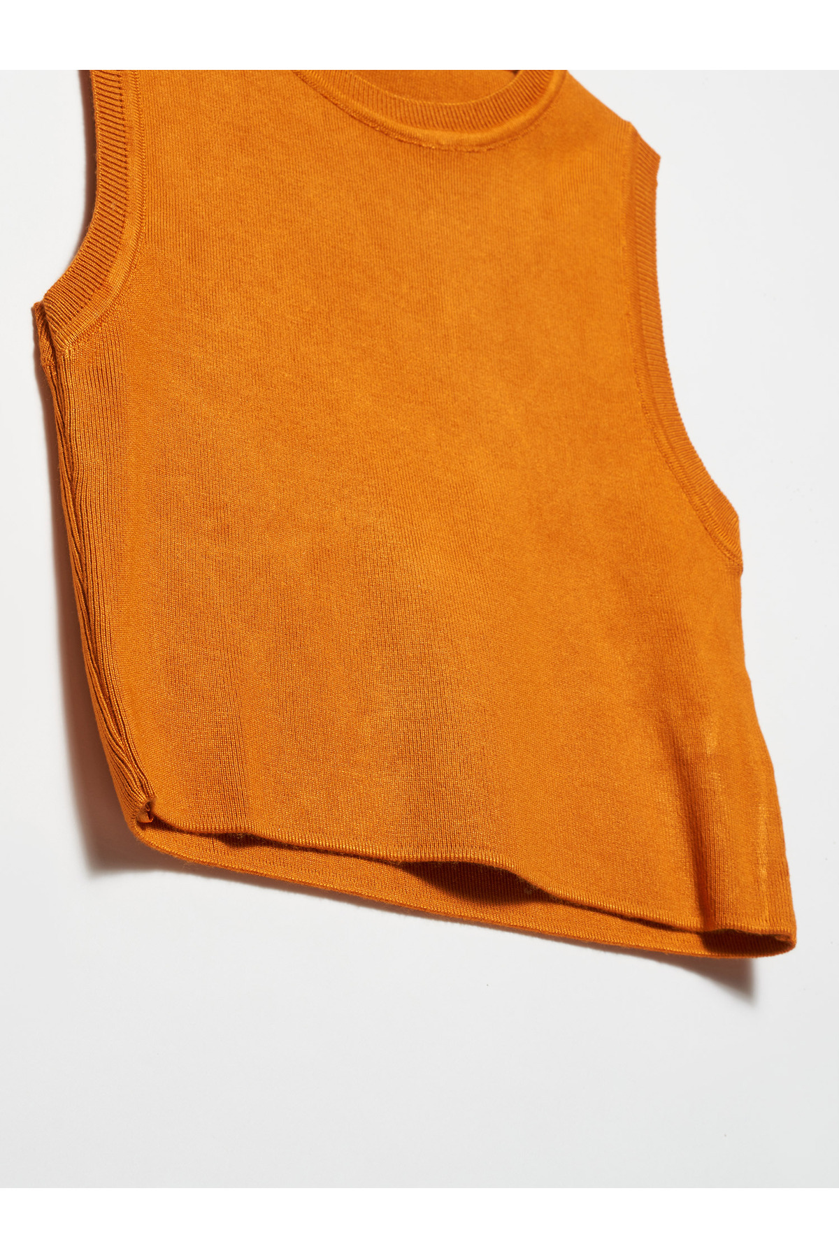 Dilvin  10172 Bisiklet Yaka Kolsuz Kazak-Y.Turuncu - Görsel 3