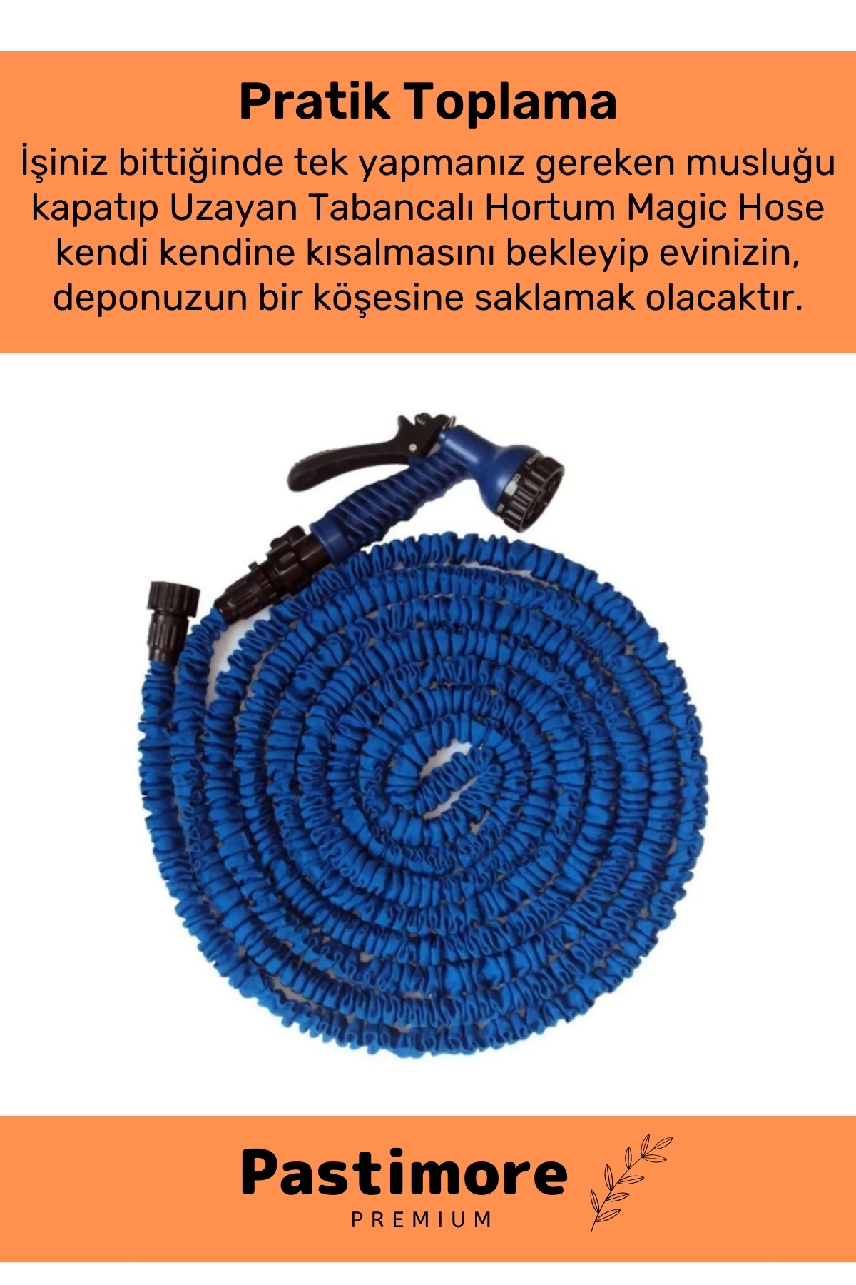Dayanıklı Kırılmaz 3 Modlu Uzayan Bahçe Sulama Araç Yıkama Hortumu 30 Metre Mavi 4
