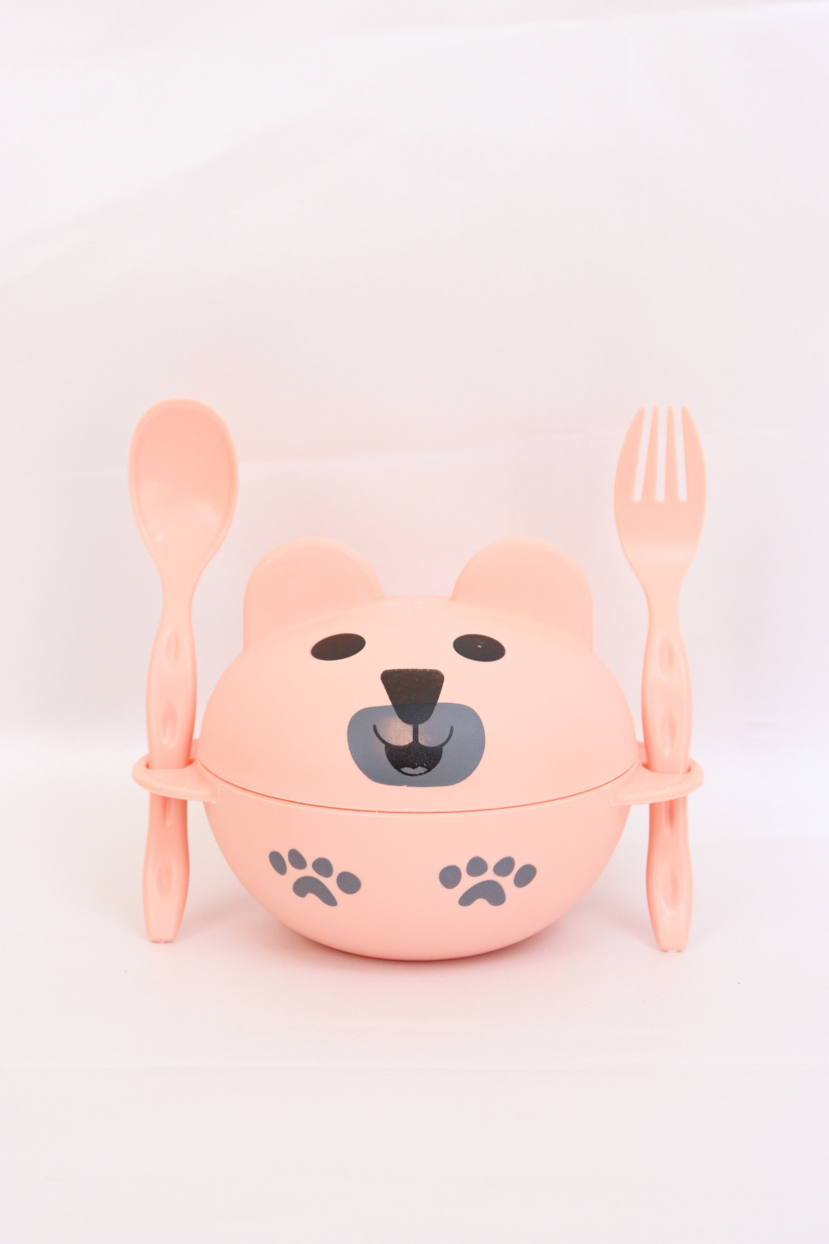 HARİKA KİDS Sevimli Ayıcık Kapaklı Kase Çatal Kaşık Seti fotoğrafı 6 (önizleme)