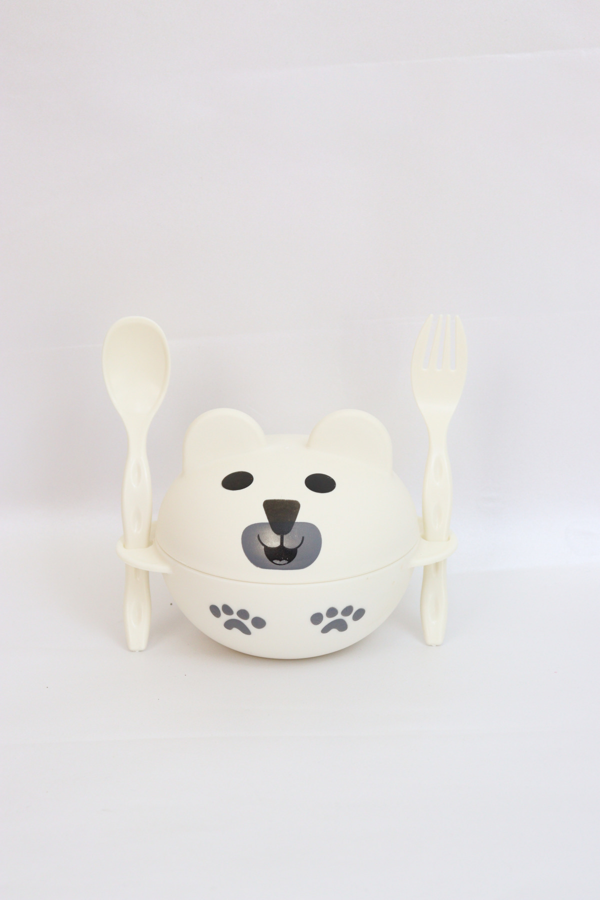 HARİKA KİDS Sevimli Ayıcık Kapaklı Kase Çatal Kaşık Seti fotoğrafı 5 (önizleme)