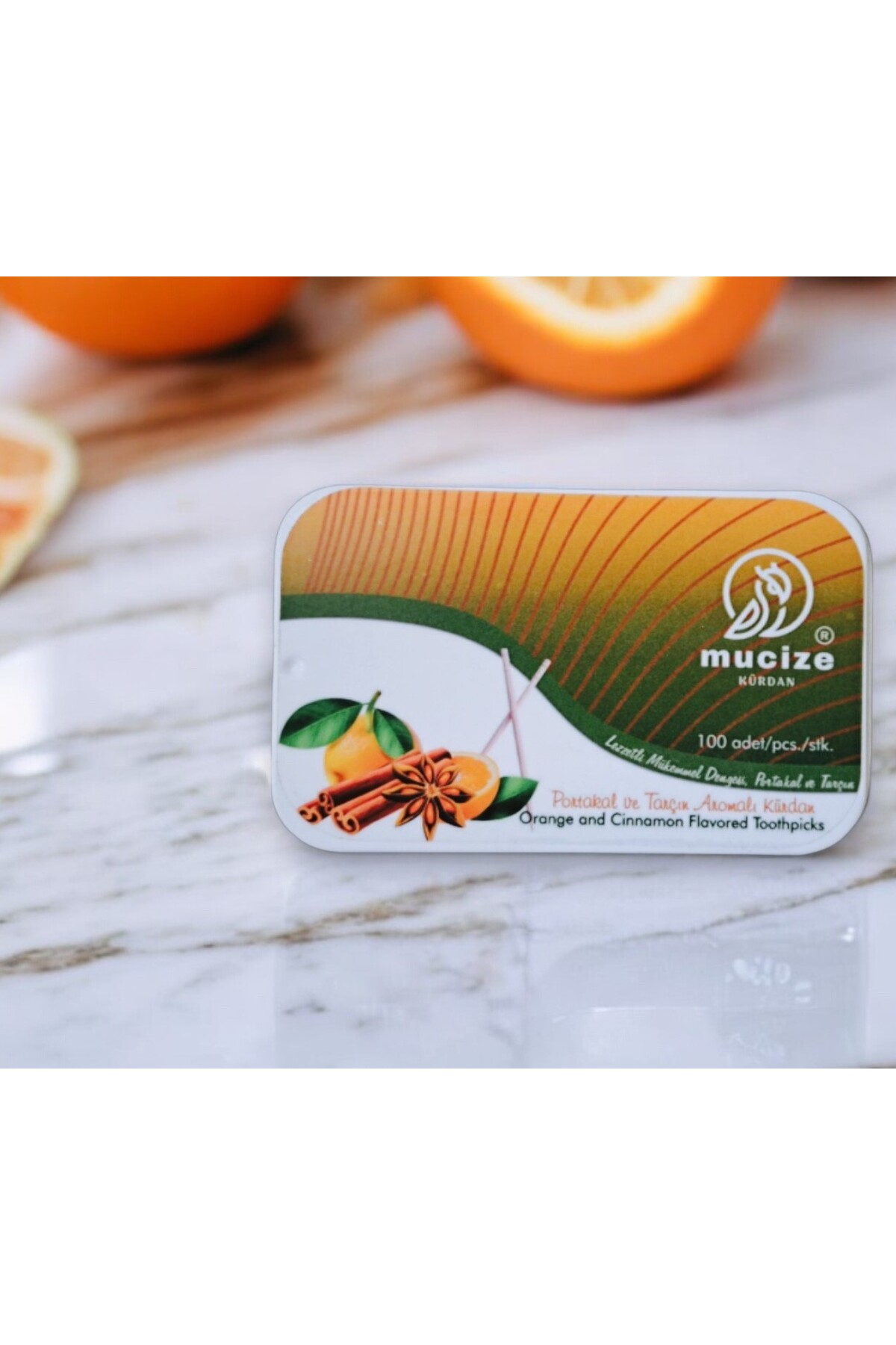 mucize Portakal-Tarçın Aromalı Kürdan Metal Kutu