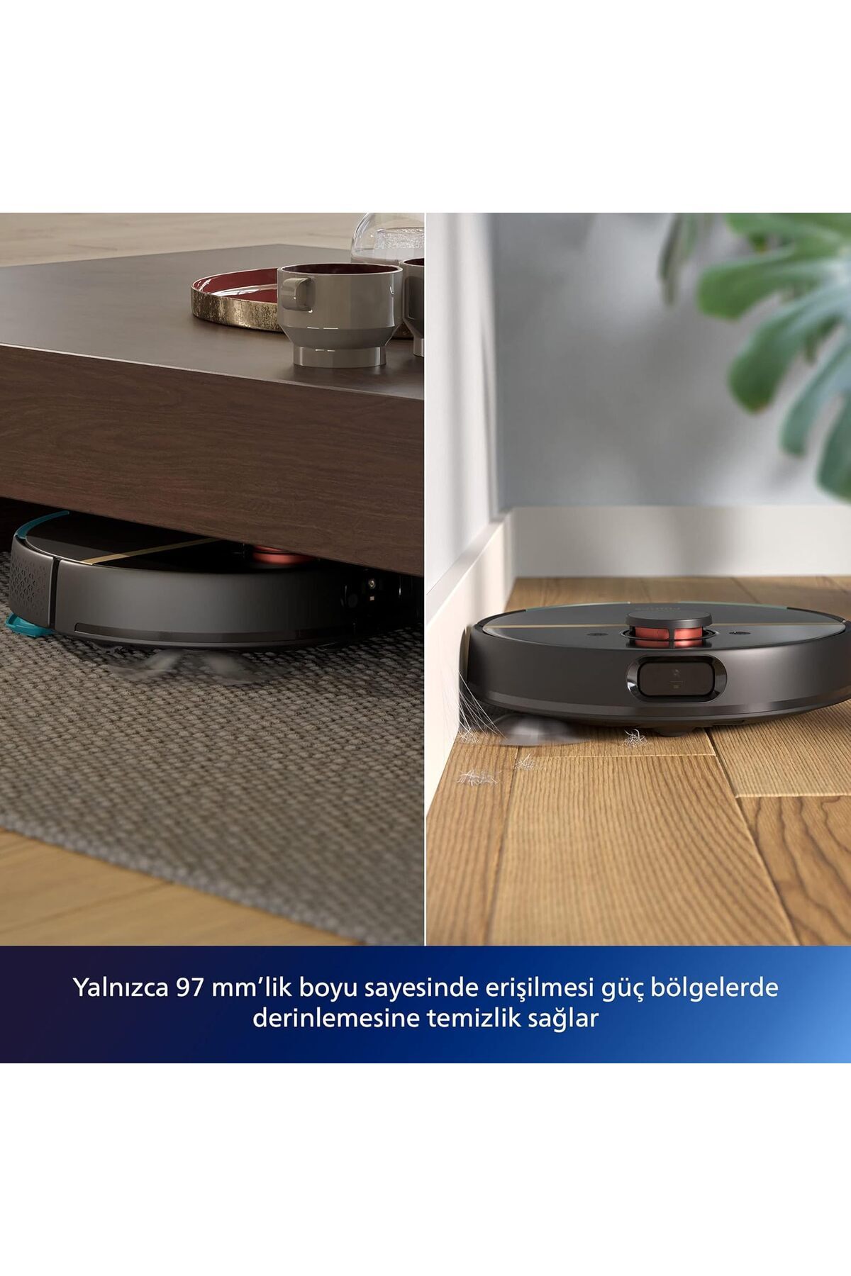 HOMERUN Aqua Islak Kuru ve Mop Özellikli, Ultra Emiş Gücü, EPA11 Filtre, 180DK Çalışma,Robot Süpürge 6