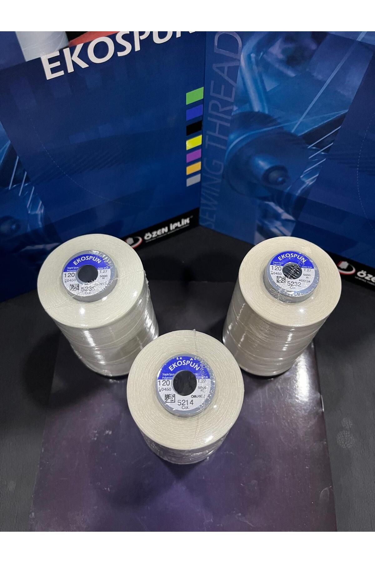 AYHANMAK-Set of 3 Sewing Thread 120 No 5000m Polyester Ekospun, High Strength, Ultra Quality 3