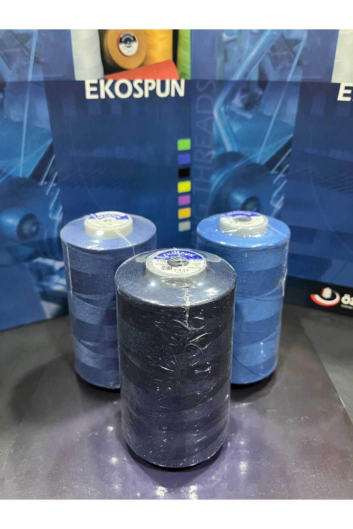 AYHANMAK-Set of 3 Sewing Thread 120 No 5000m Polyester Ekospun, High Strength, Ultra Quality 2