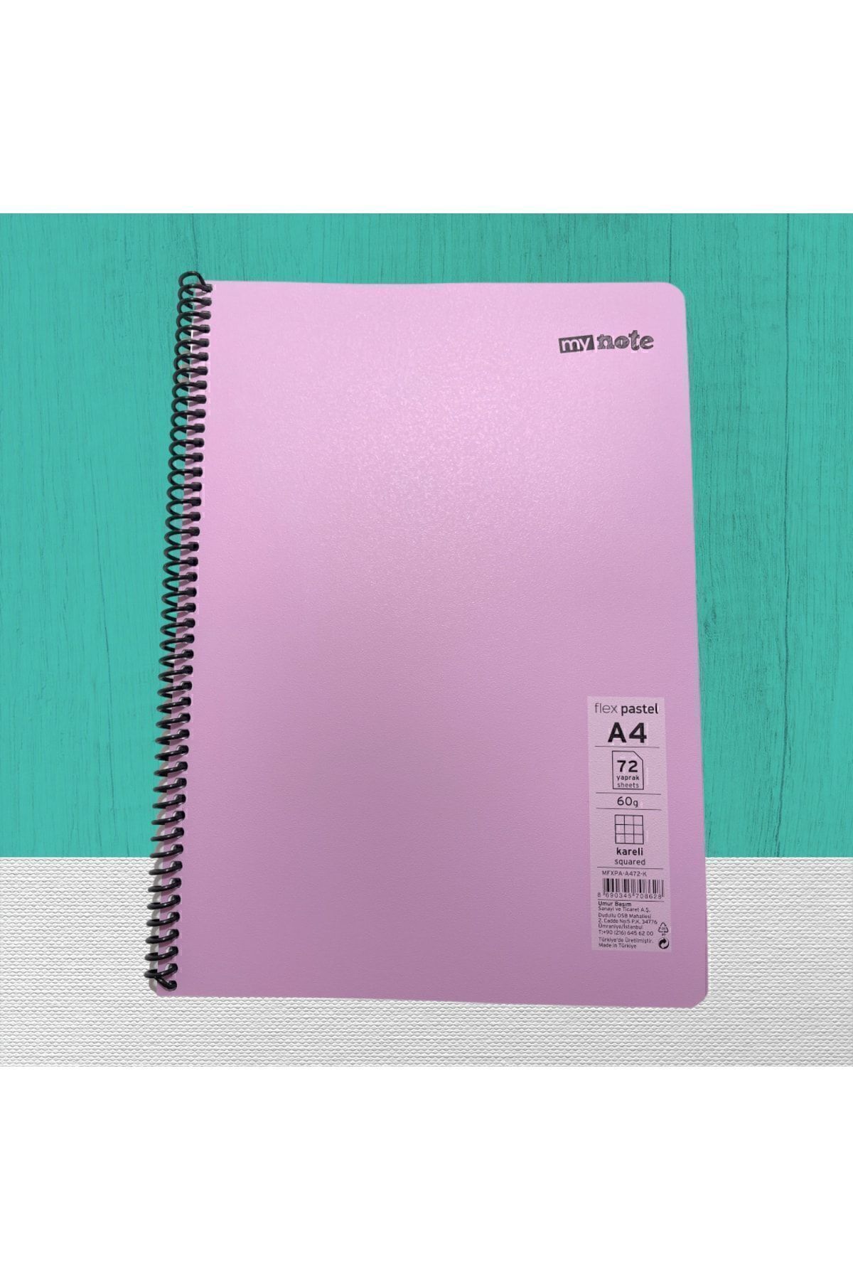 Umur-Mynote Flex Pastel Spiral Notebook A4 72 Yp Checkered 1