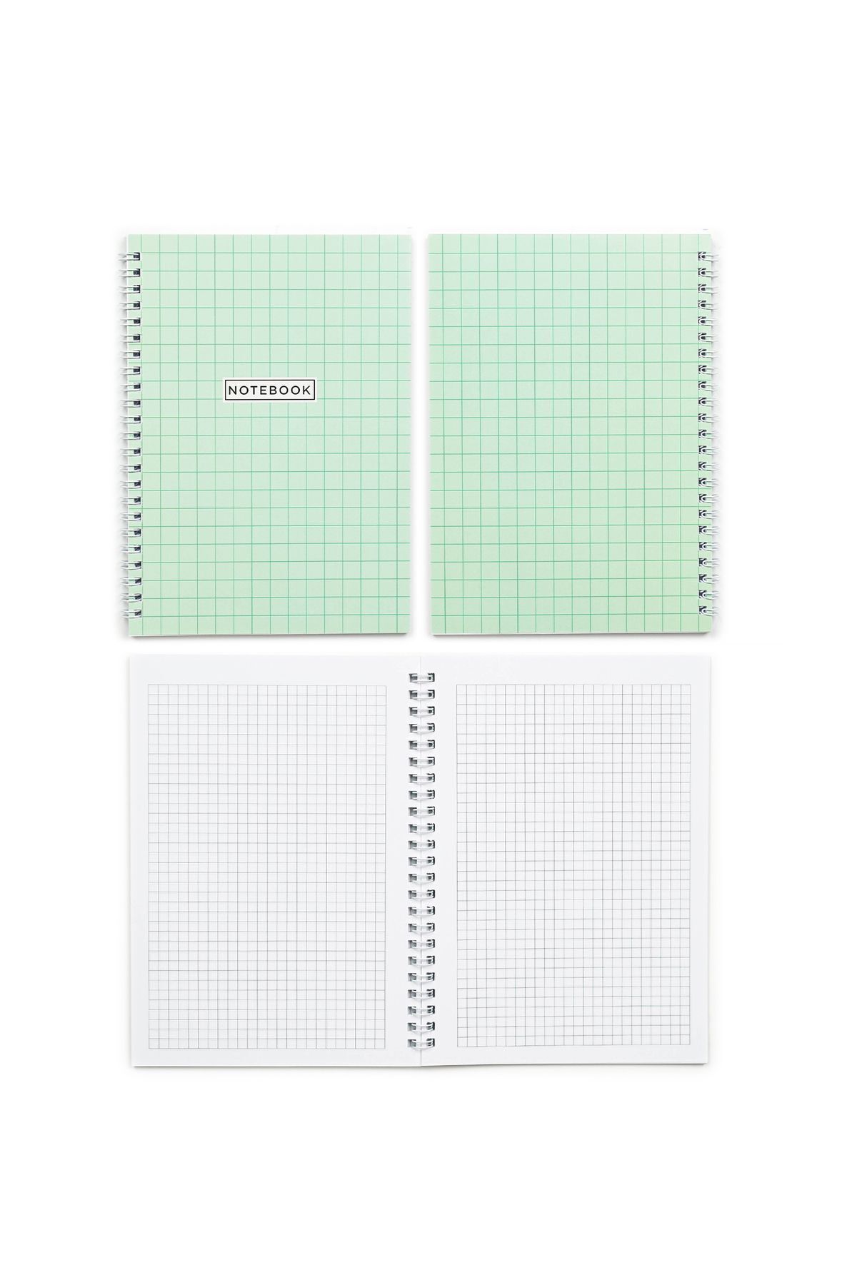 Nice Notes-A5 Checkered School Notebook - Spiral, 80 Sheets, Set of 4 4