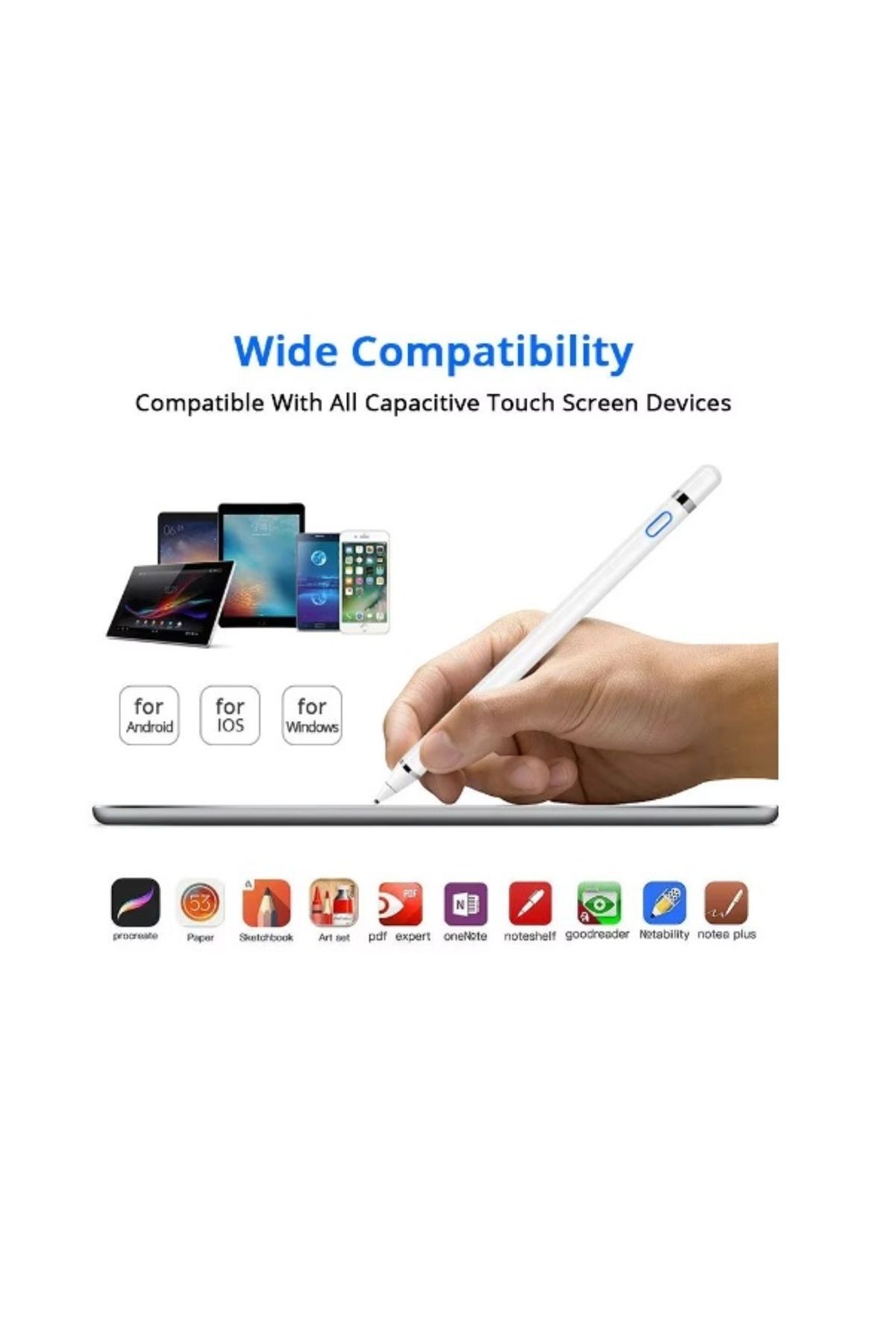 Tüm Cihazlar Ile Uyumlu Active Stylus Hassas Yazı Çizim Kalemi 2. Nesil 4