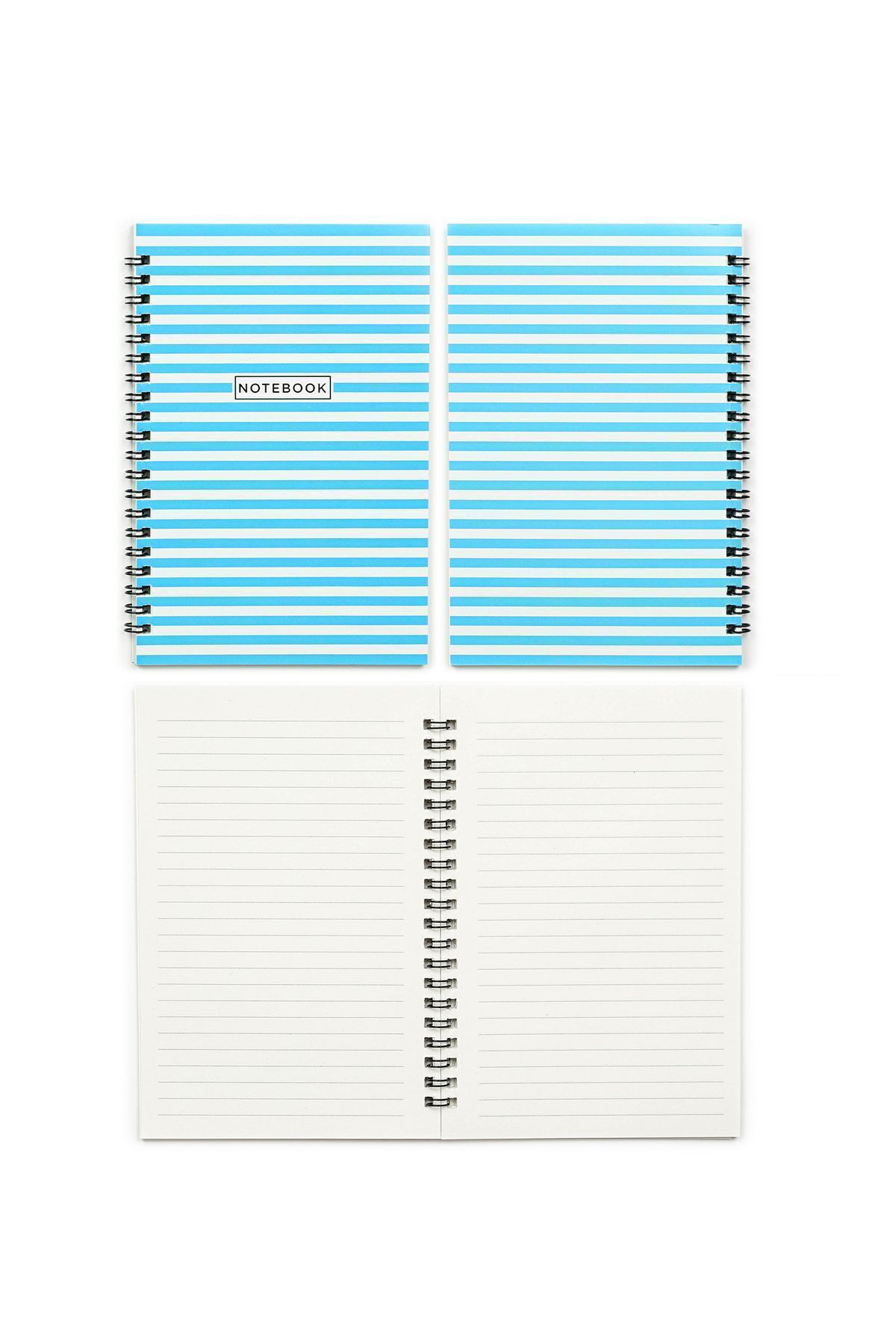 Nice Notes-Flatline Series - 13x19.5 cm Striped, 50 Sheets Set of 4 Spiral Notebooks 6