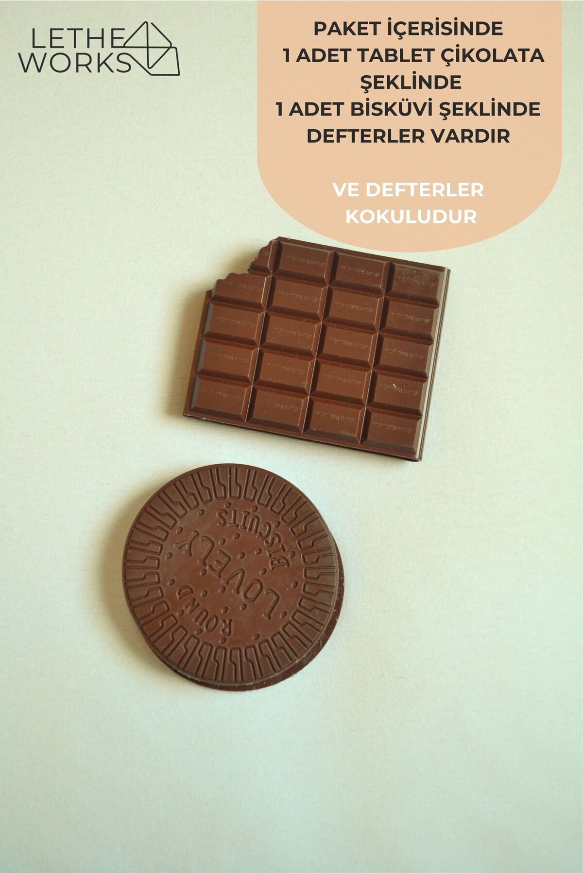 lethe works-2 SCENTED NOTEBOOKS (WITH TABLET CHOCOLATE AND BISCUITS) (FRAGRANT) 8