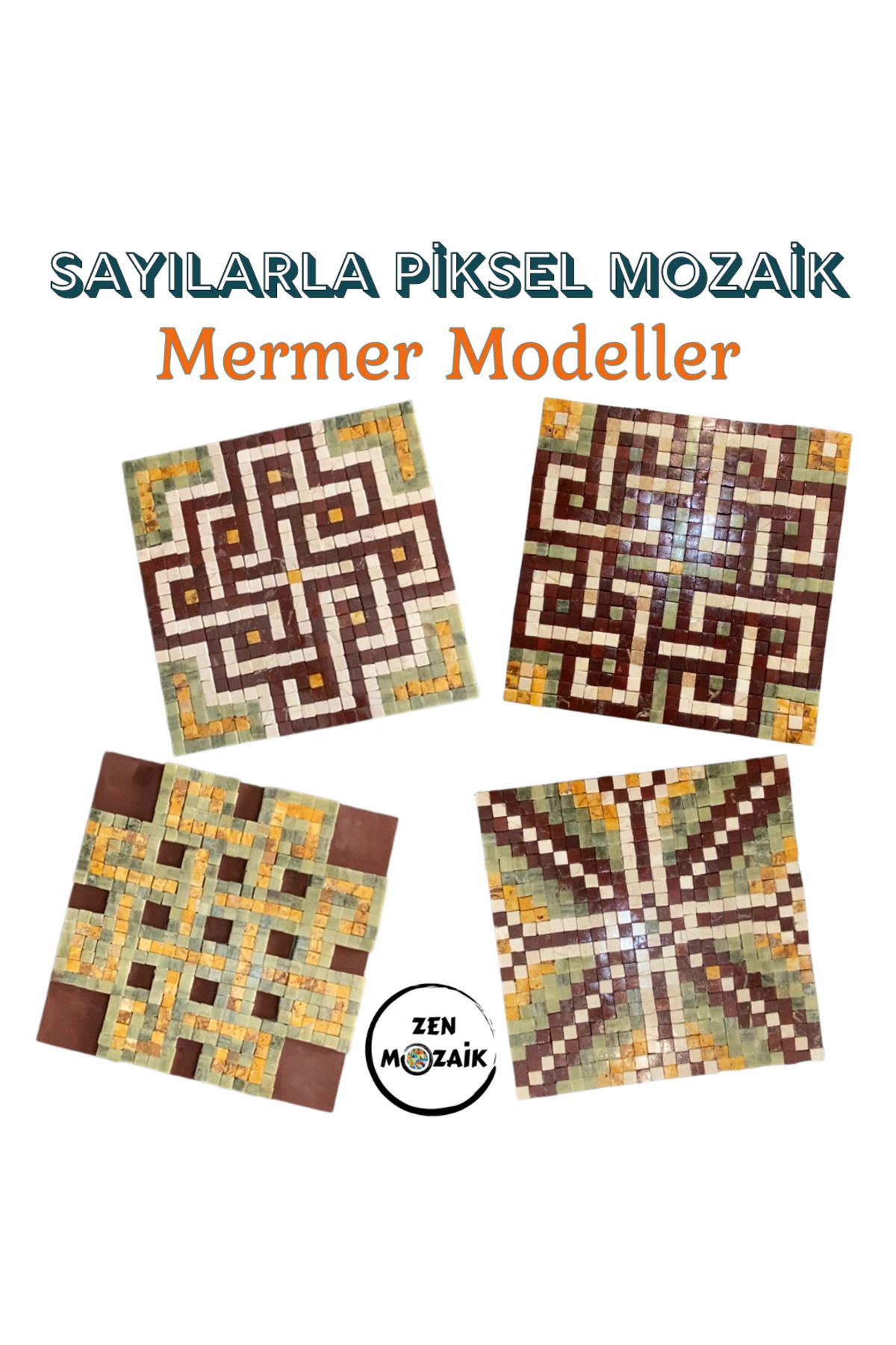 Zen Mozaik-Diy Set - Pixel Mosaic with Numbers, Antique Mosaic, Natural Stone Marble Mosaic 5