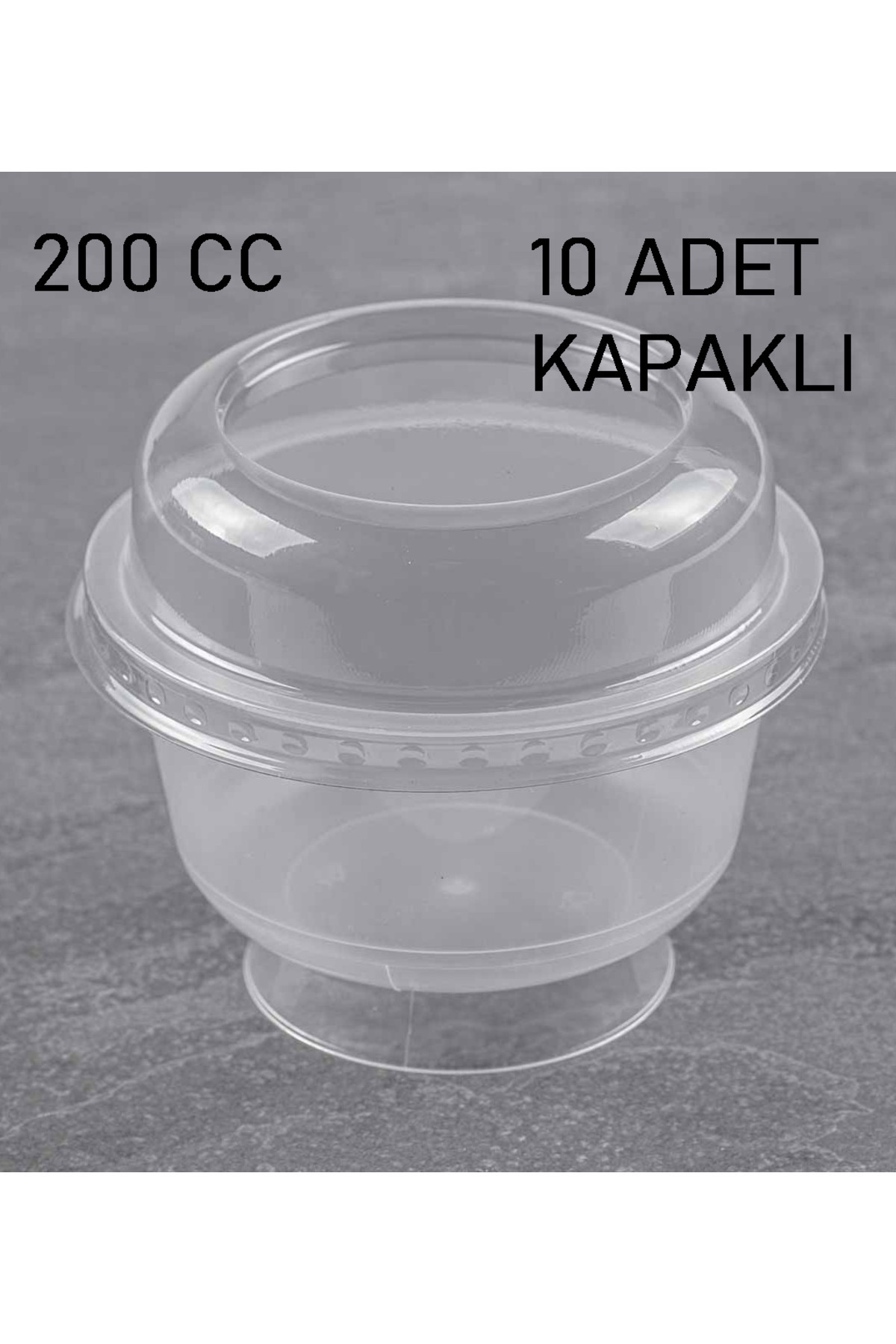 200 CC 10 Adet Magnolya Tatli Kasesi̇ Kapakli Plastik Kase Salata, Meze, Tatlı, Magnolya Kasesi — Koksal Pack — Ev Tüketim Malzemesi