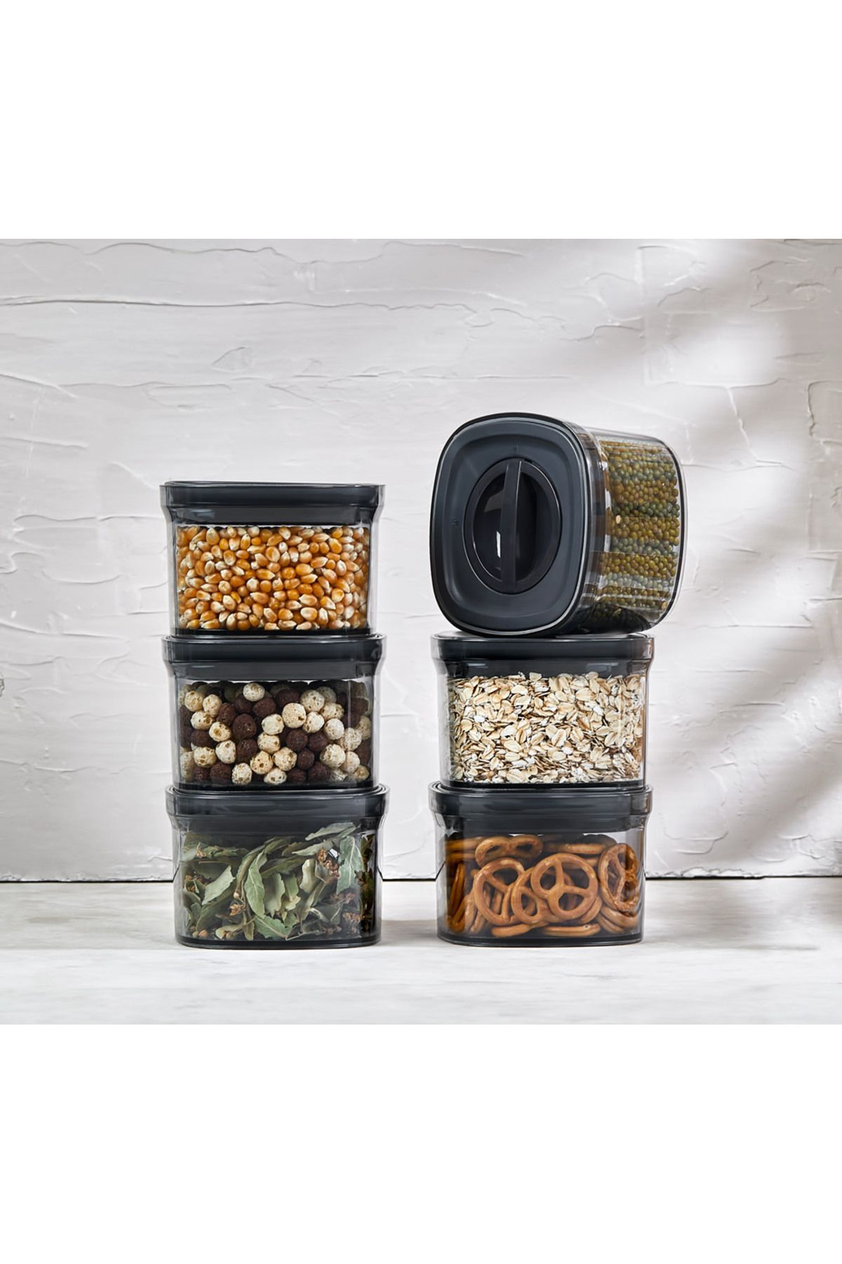 HERBORN-Green Locko 0.7LT Leak Proof Storage Container - 6x Food and Pulses Container 4