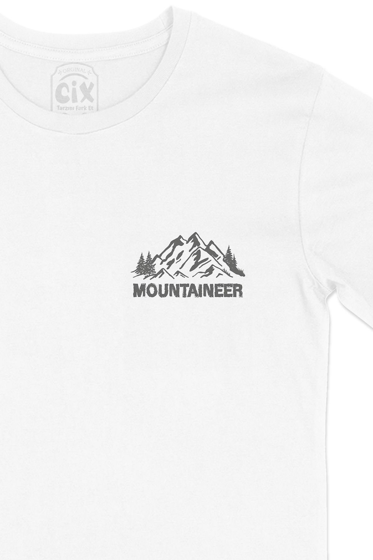 Cix-Mountaineer White T-Shirt with Climber Pocket Logo Design 2