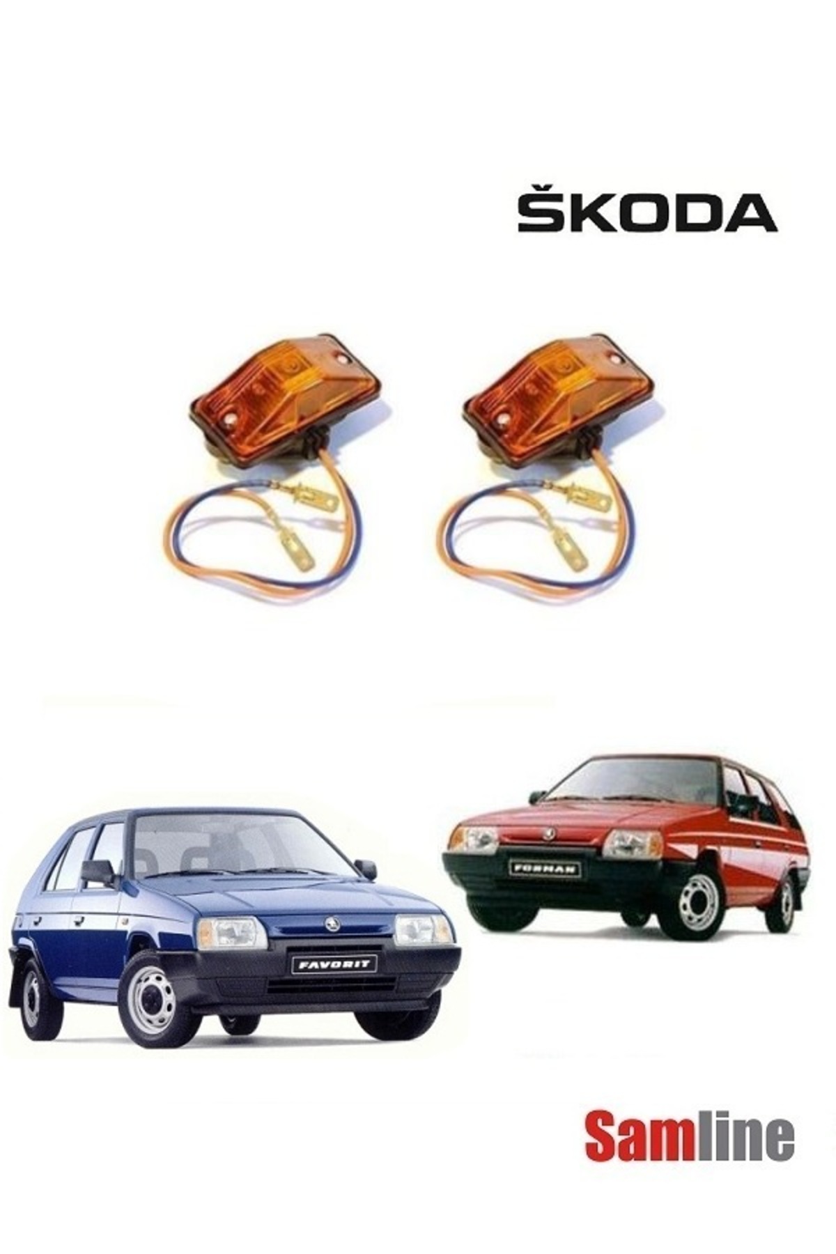 İthal Skoda Favorit Forman Çamurluk Sinyali Lambası Sağ Sol Takım Olark (2'li Set) 113922040