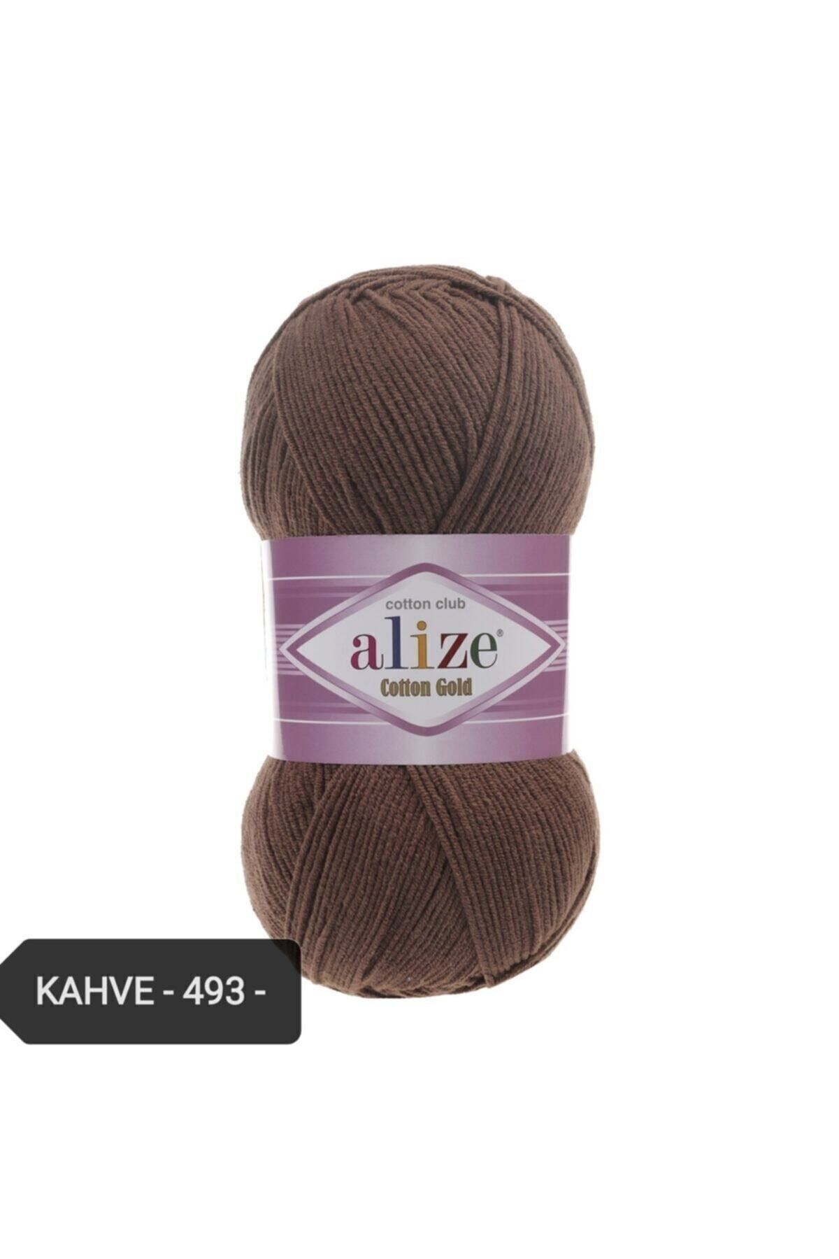 Alize-Βαμβακερό χρυσό νήμα Amigurumi 100 gr Χειροποίητο νήμα πλεξίματος Βαμβακερό ακρυλικό 493 νήμα πλεξίματος καφέ 1