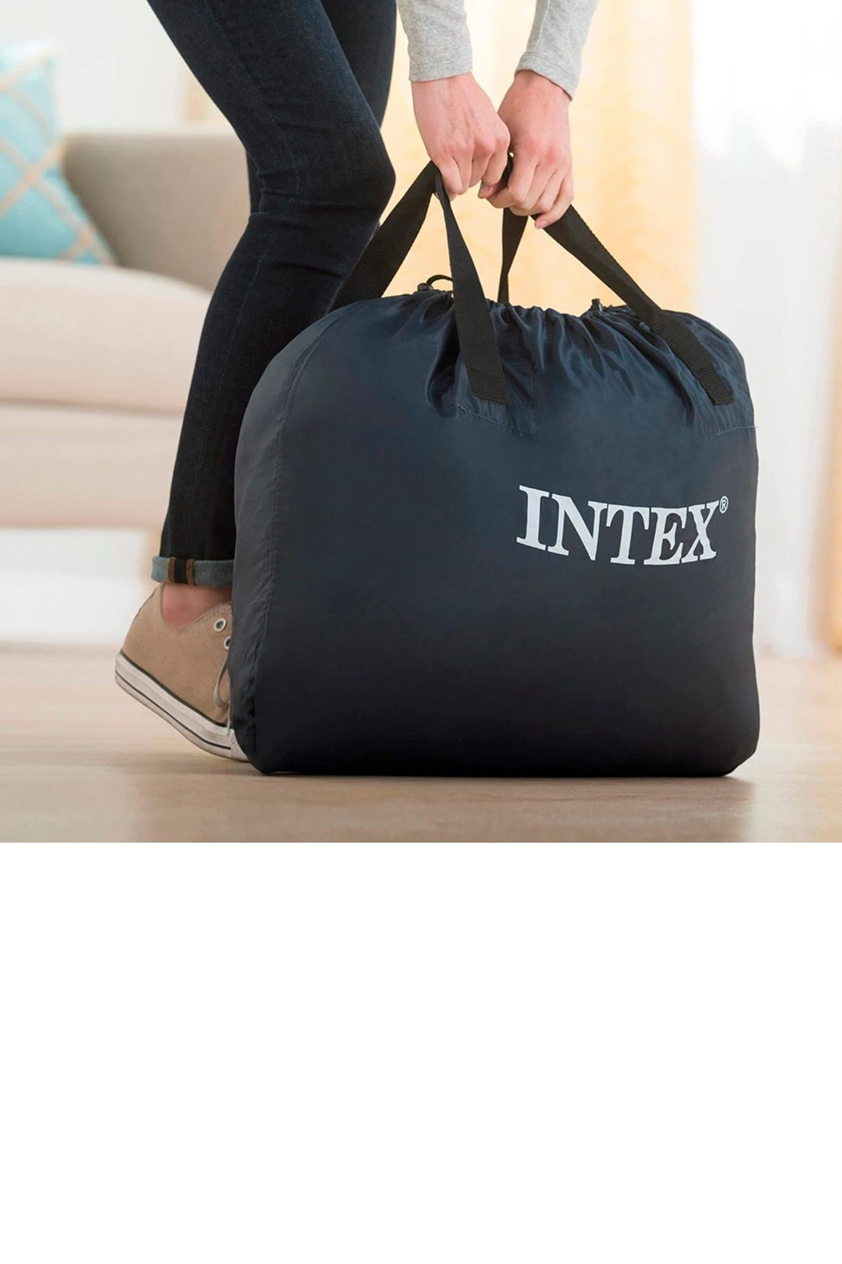 Intex Materasso Dura-Beam PremAire Matrimoniale Con Pompa Elettrica - 152x203x46 Cm